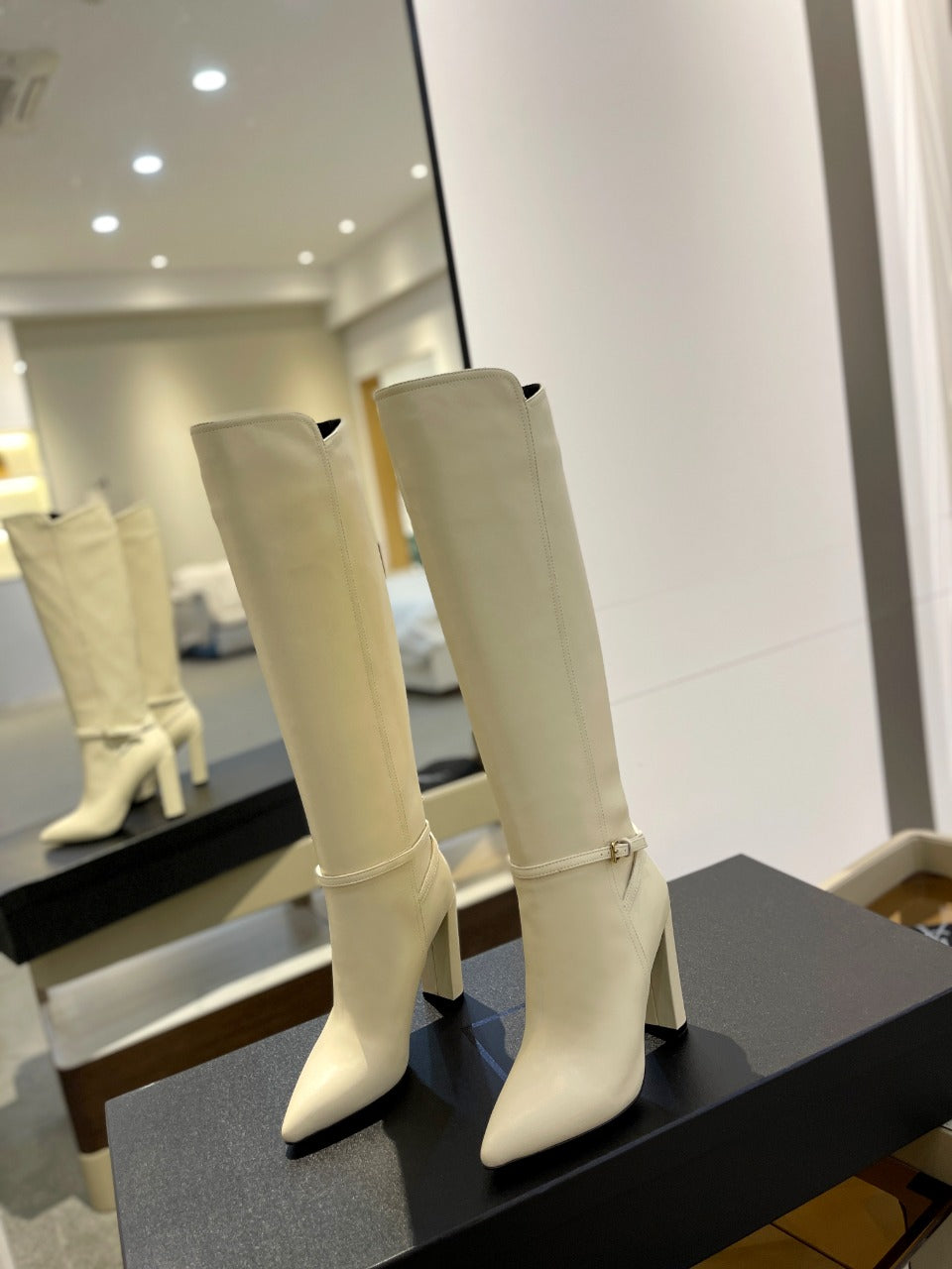 YSL High Leather Heel Boots