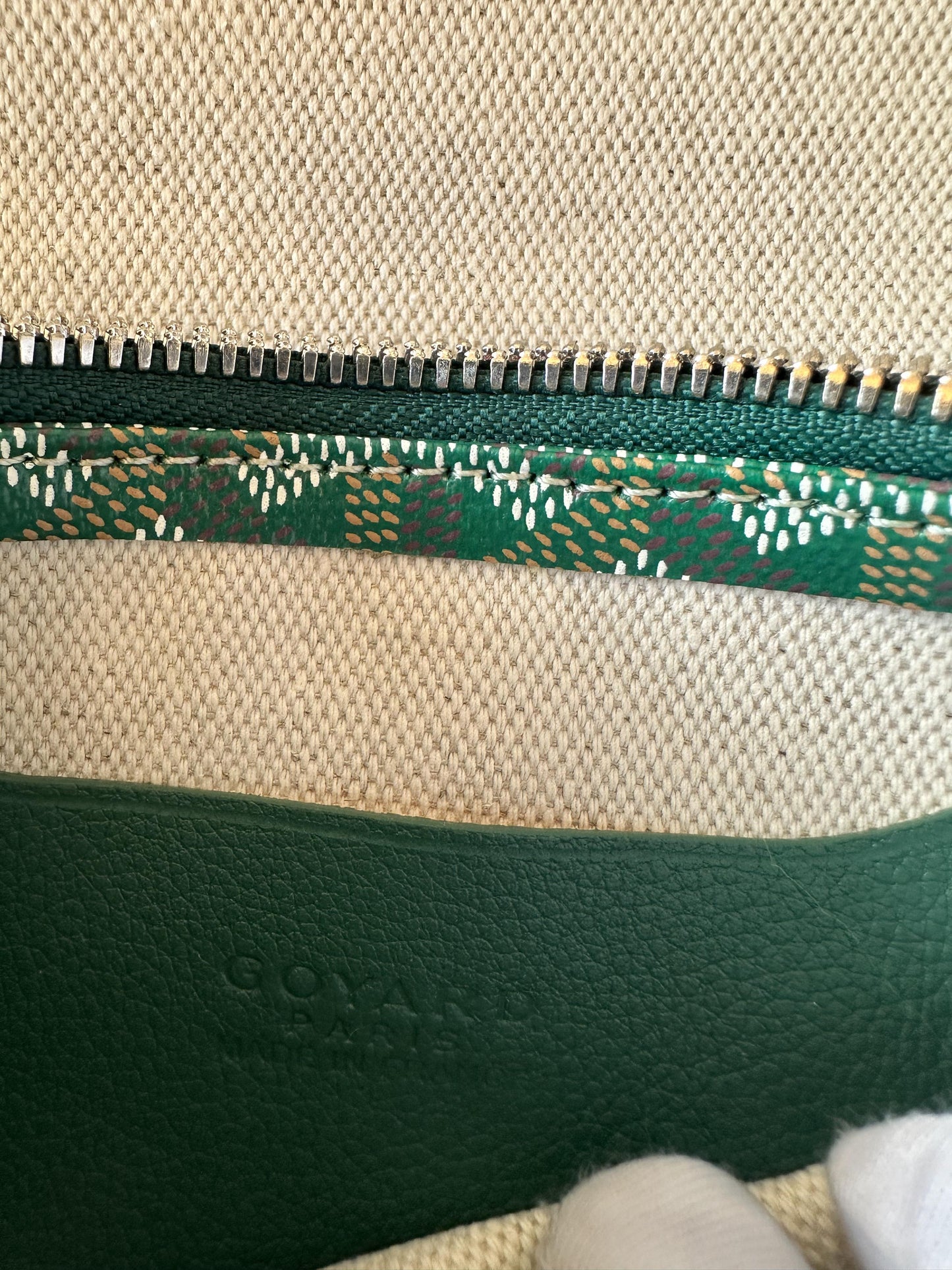 Goyard pony-style calfskin crossbody bag green