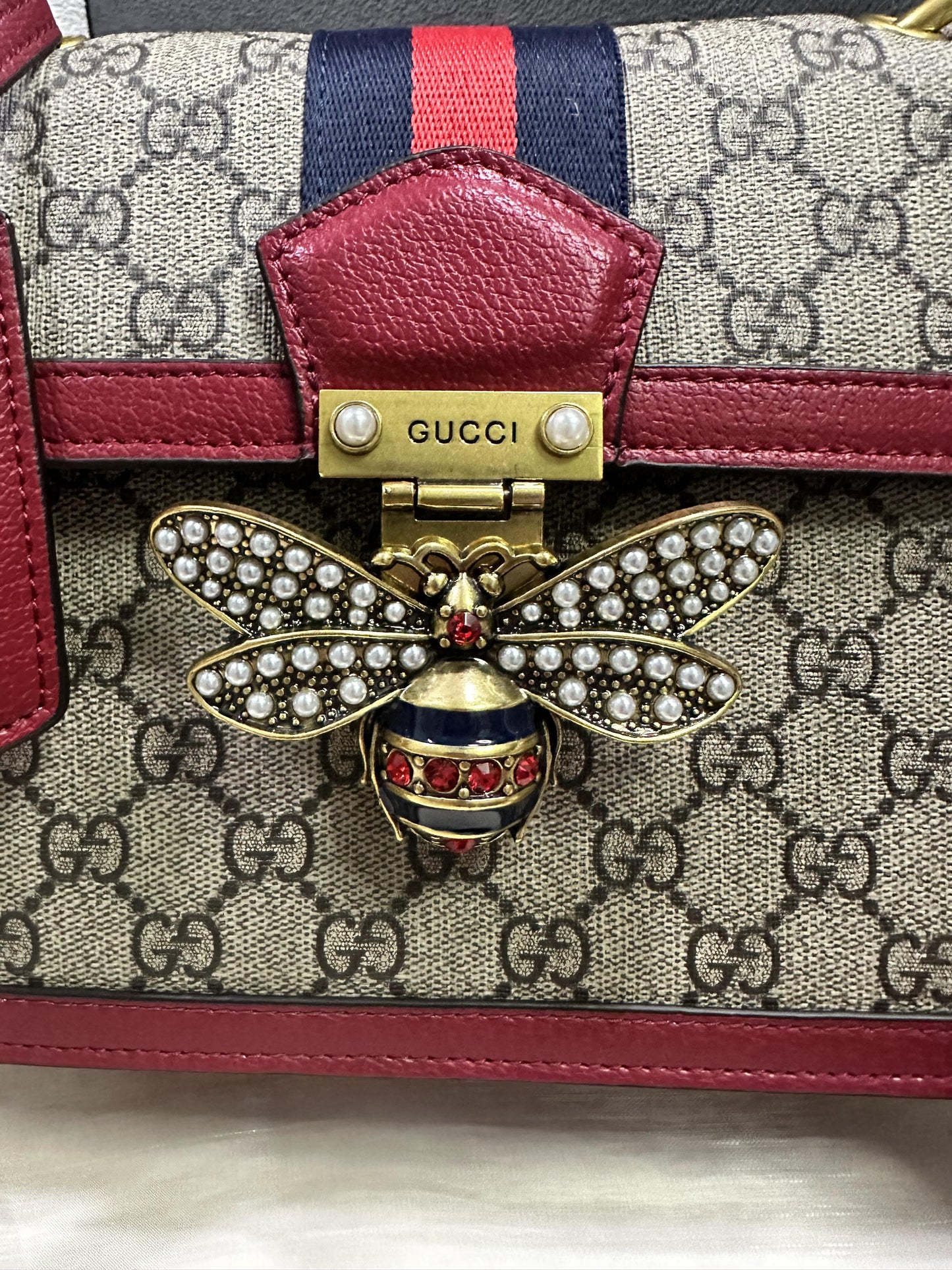 Gucci queen margaret vinyl handbag