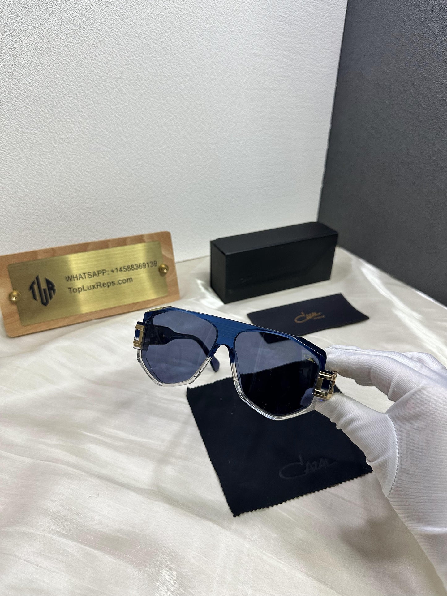 Cazal MOD 1633 702 Blue Transparent Gradient Sunglasses