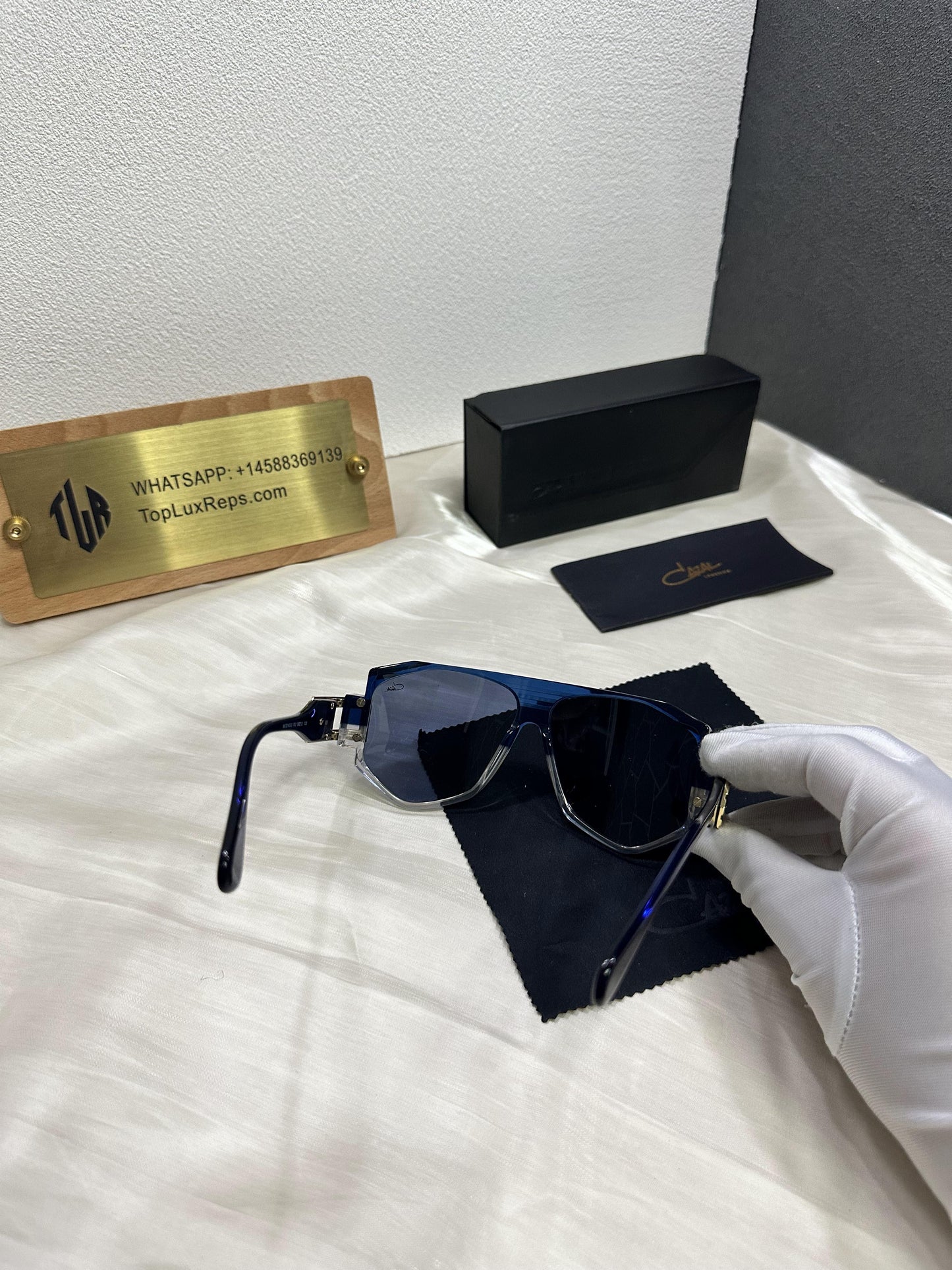 Cazal MOD 1633 702 Blue Transparent Gradient Sunglasses
