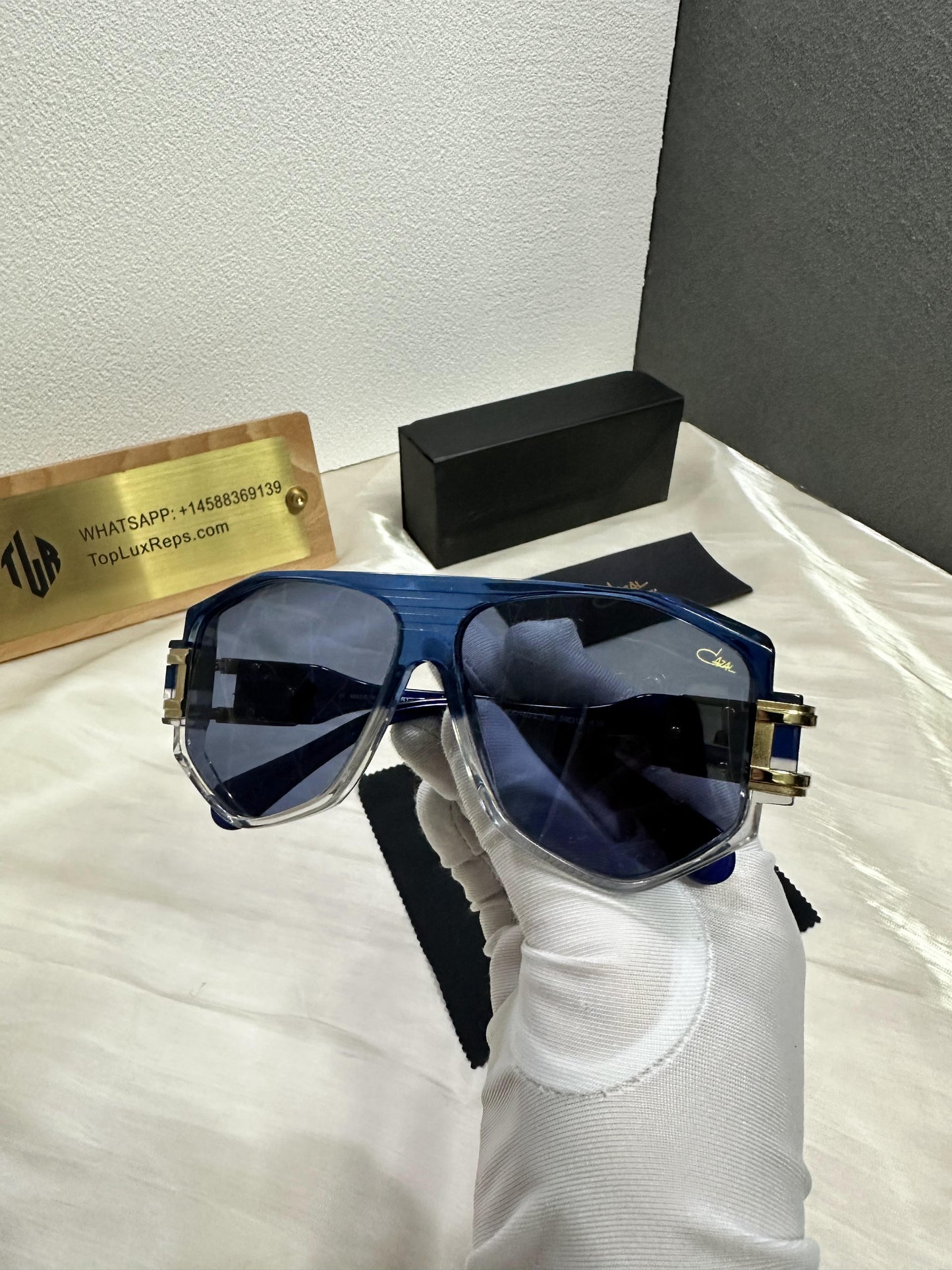 Cazal MOD 1633 702 Blue Transparent Gradient Sunglasses
