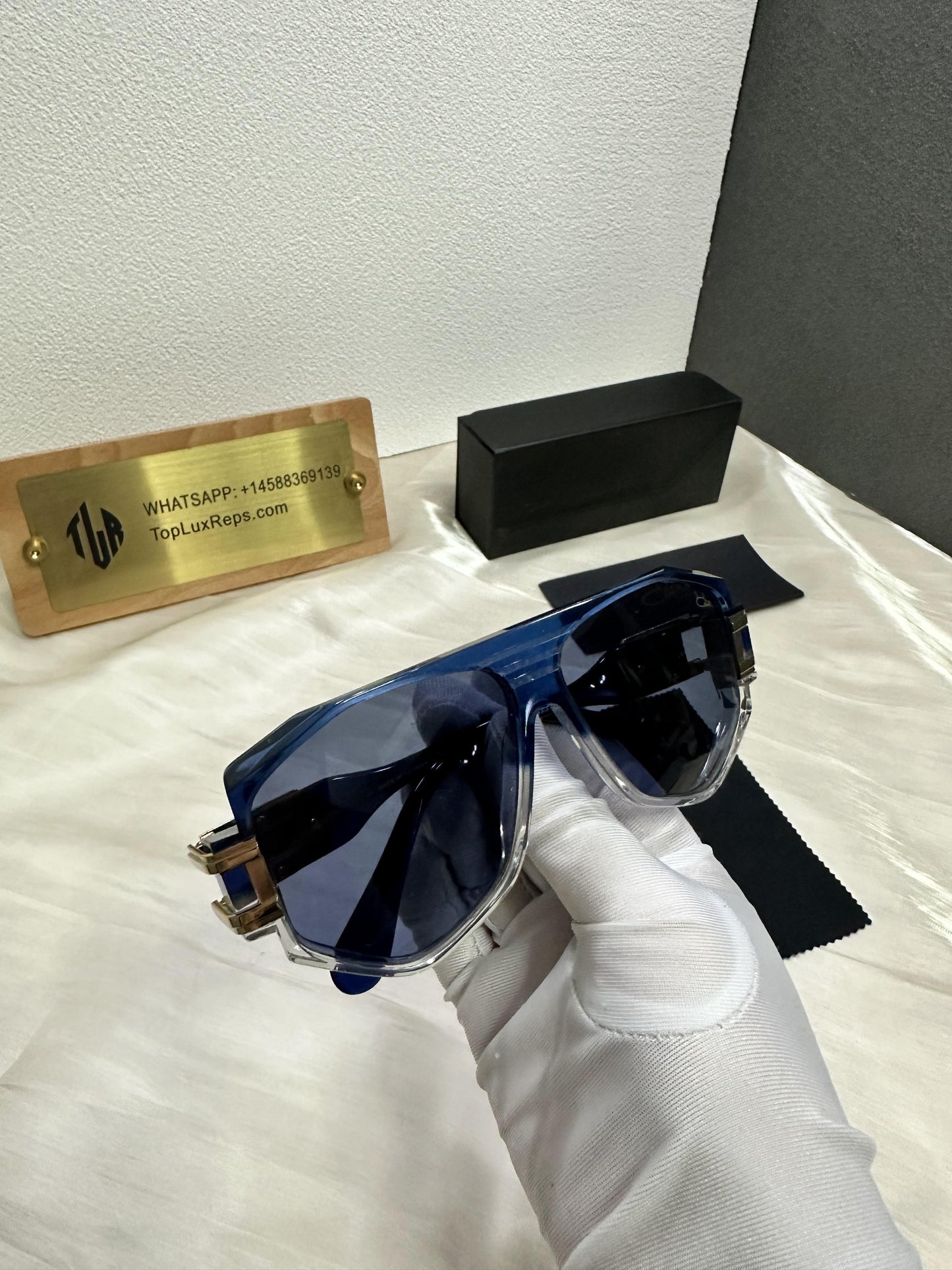Cazal MOD 1633 702 Blue Transparent Gradient Sunglasses