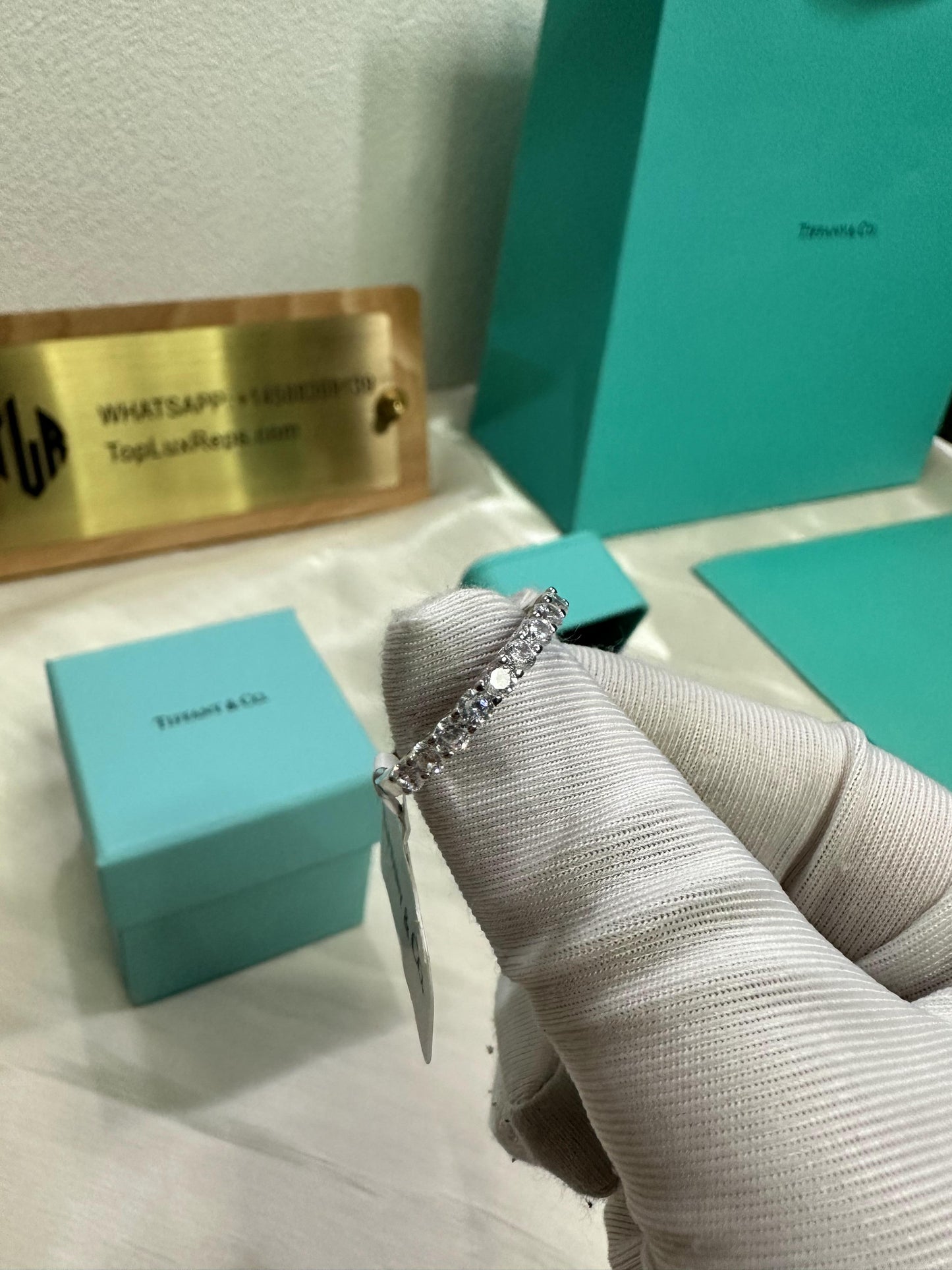 Tiffany & Co. T True narrow ring in 18K white gold with diamonds