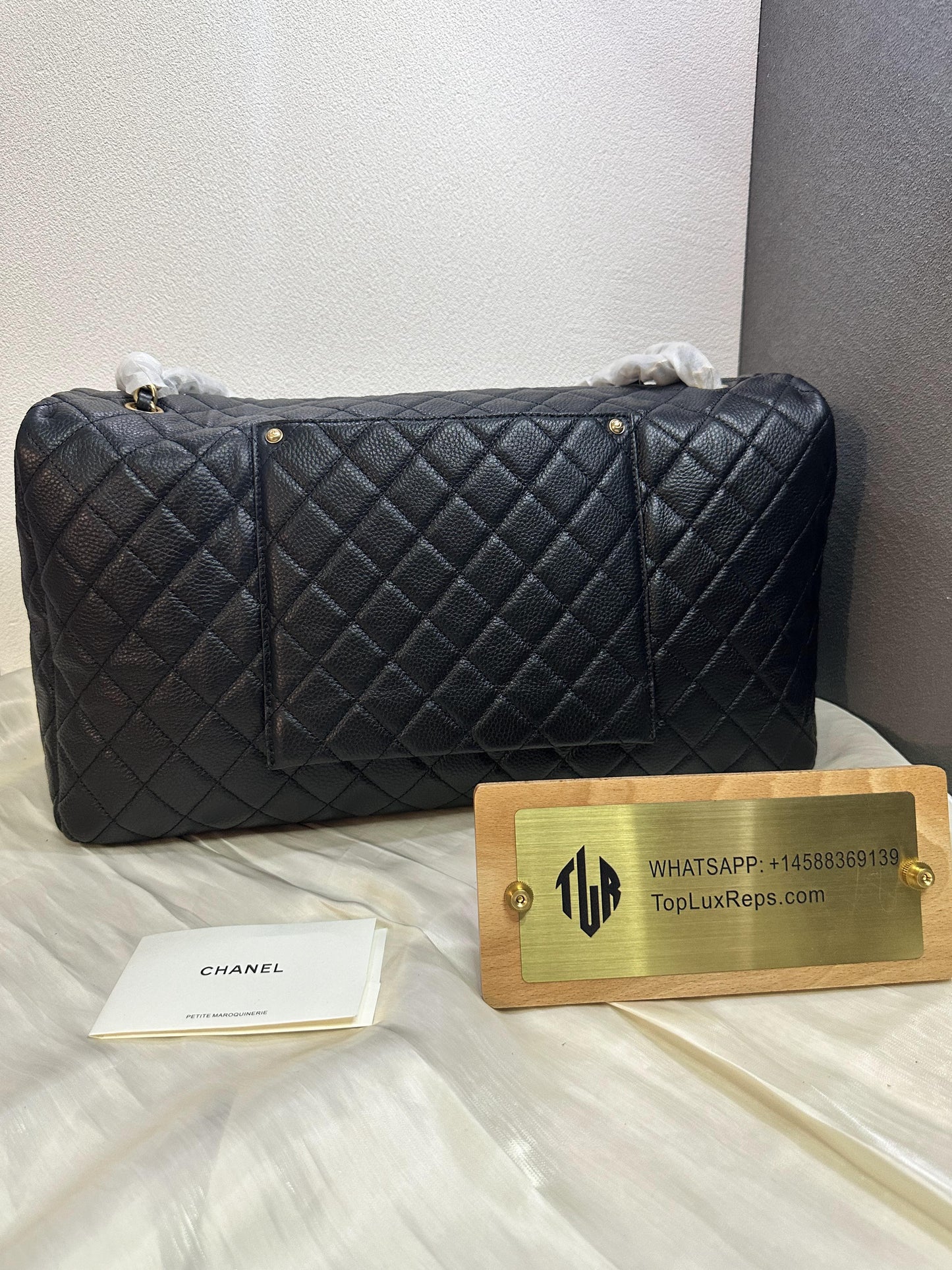 Chanel Black Caviar Quilted Leather Jumbo Bag with Gold CC Logo