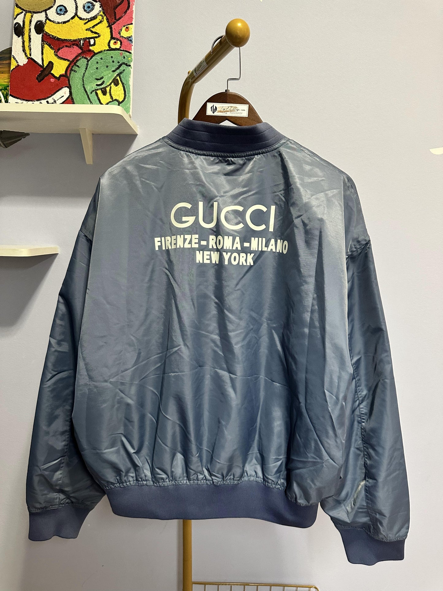 Gucci oversized bomber jacket with city print