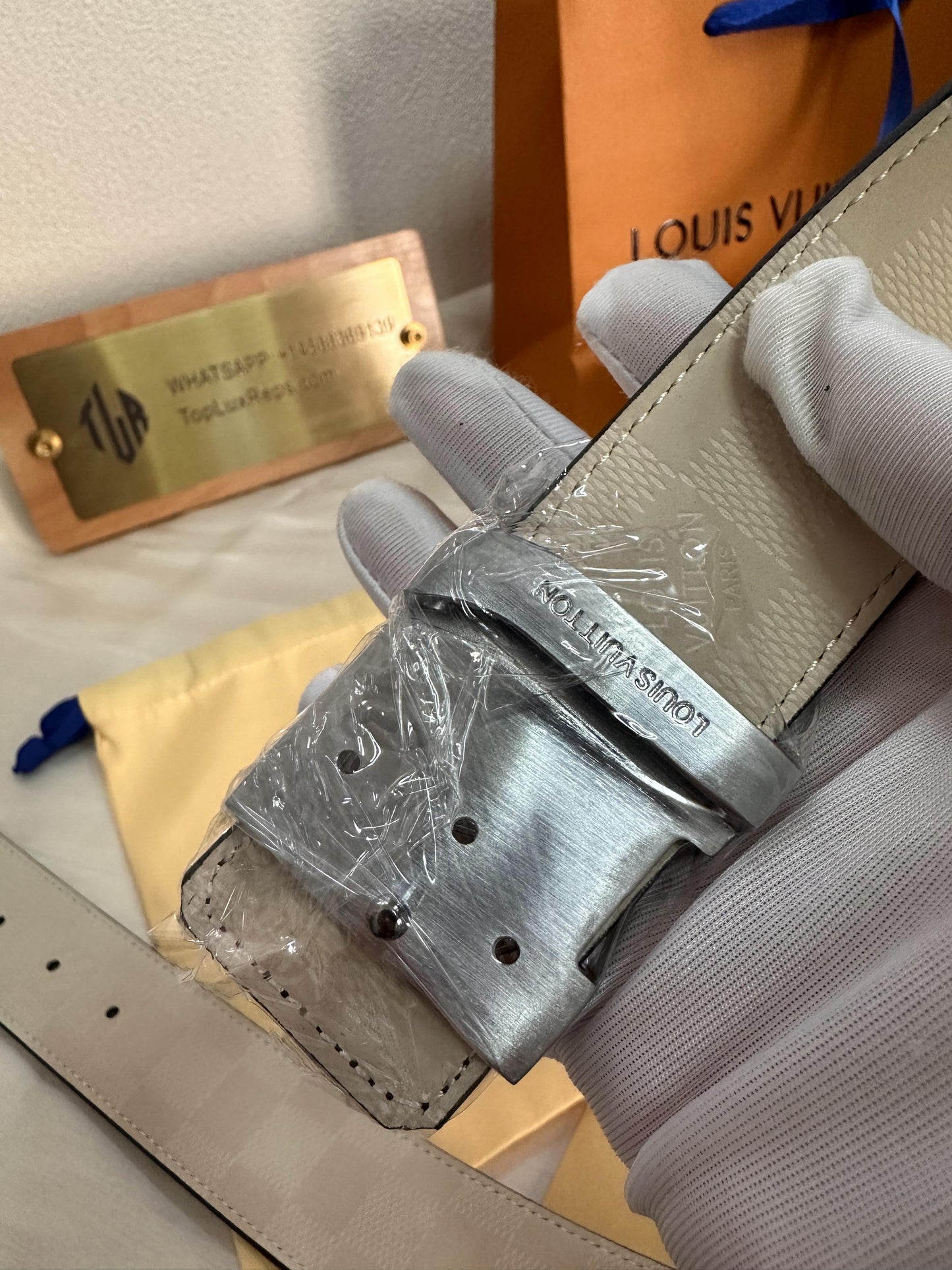 Louis Vuitton black LV monogram men's belt