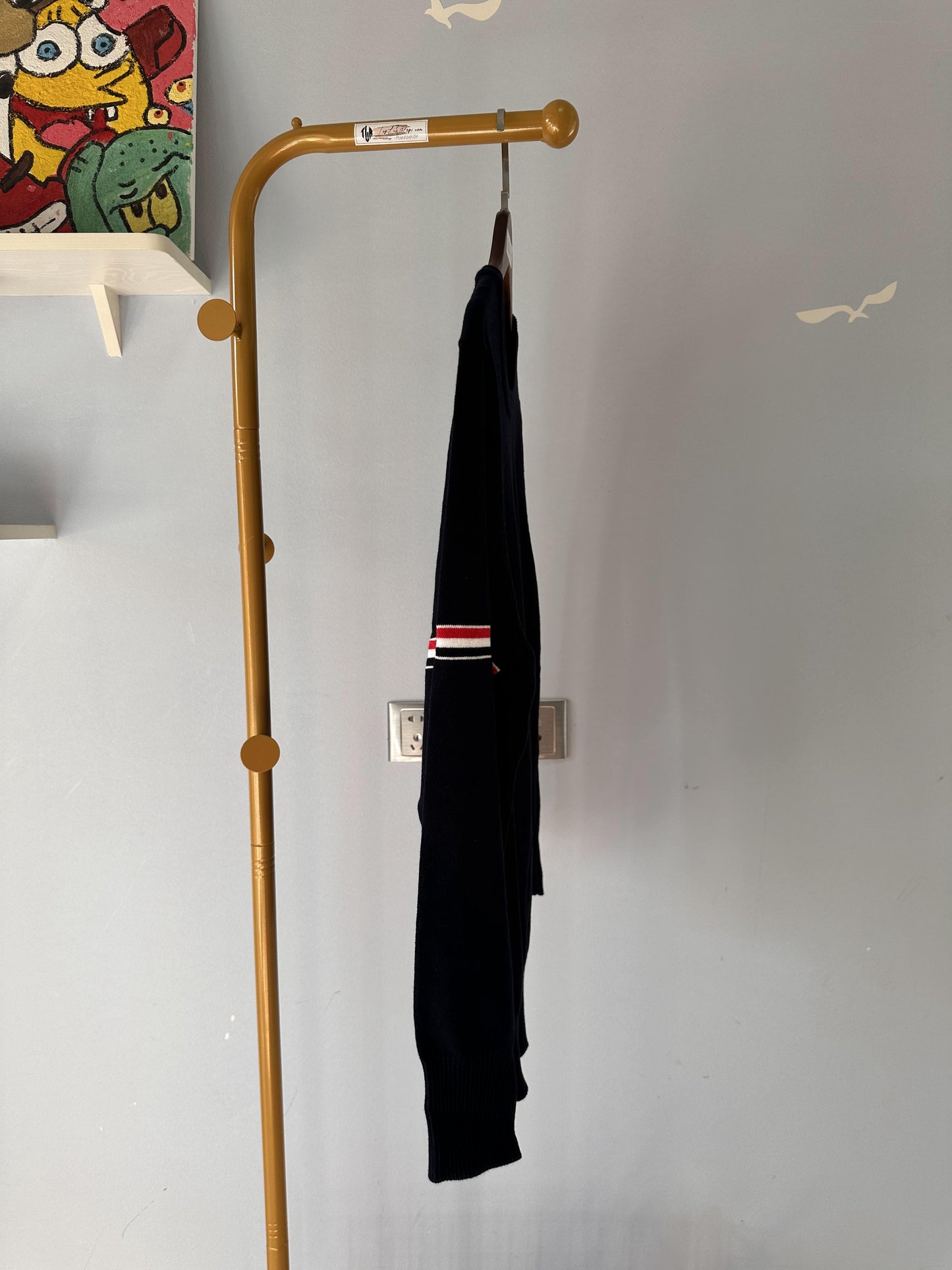 Thom Browne classic navy sweater with signature stripe detail