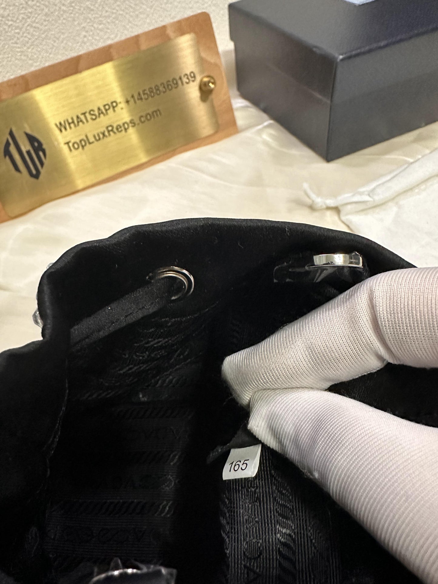 Prada rhinestone bucket bag diamond crossbody chain bag