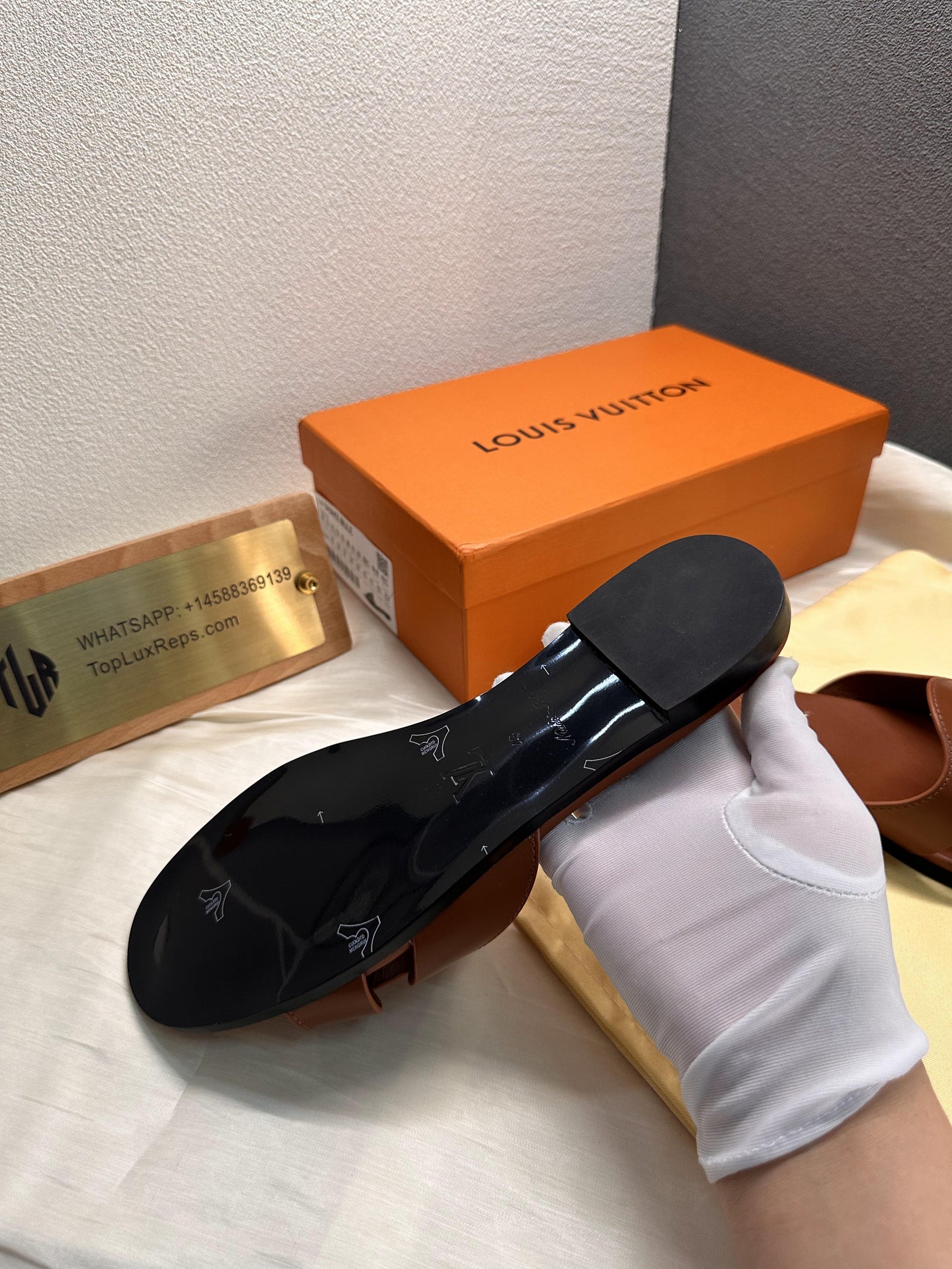 Louis Vuitton Isola slide slippers brown