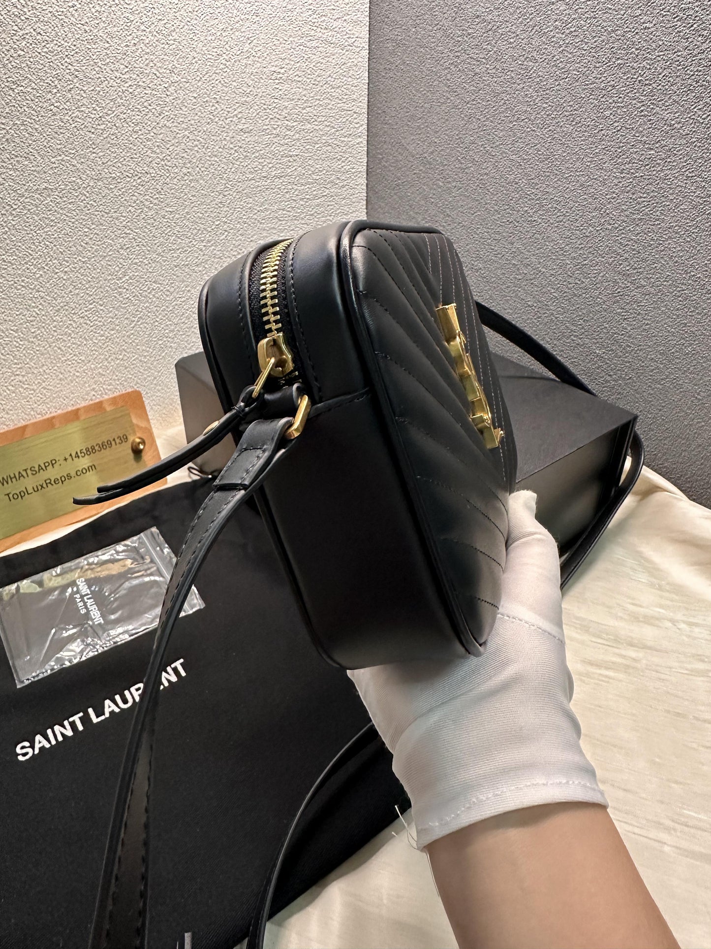 Saint Laurent camera lou leather crossbody bag
