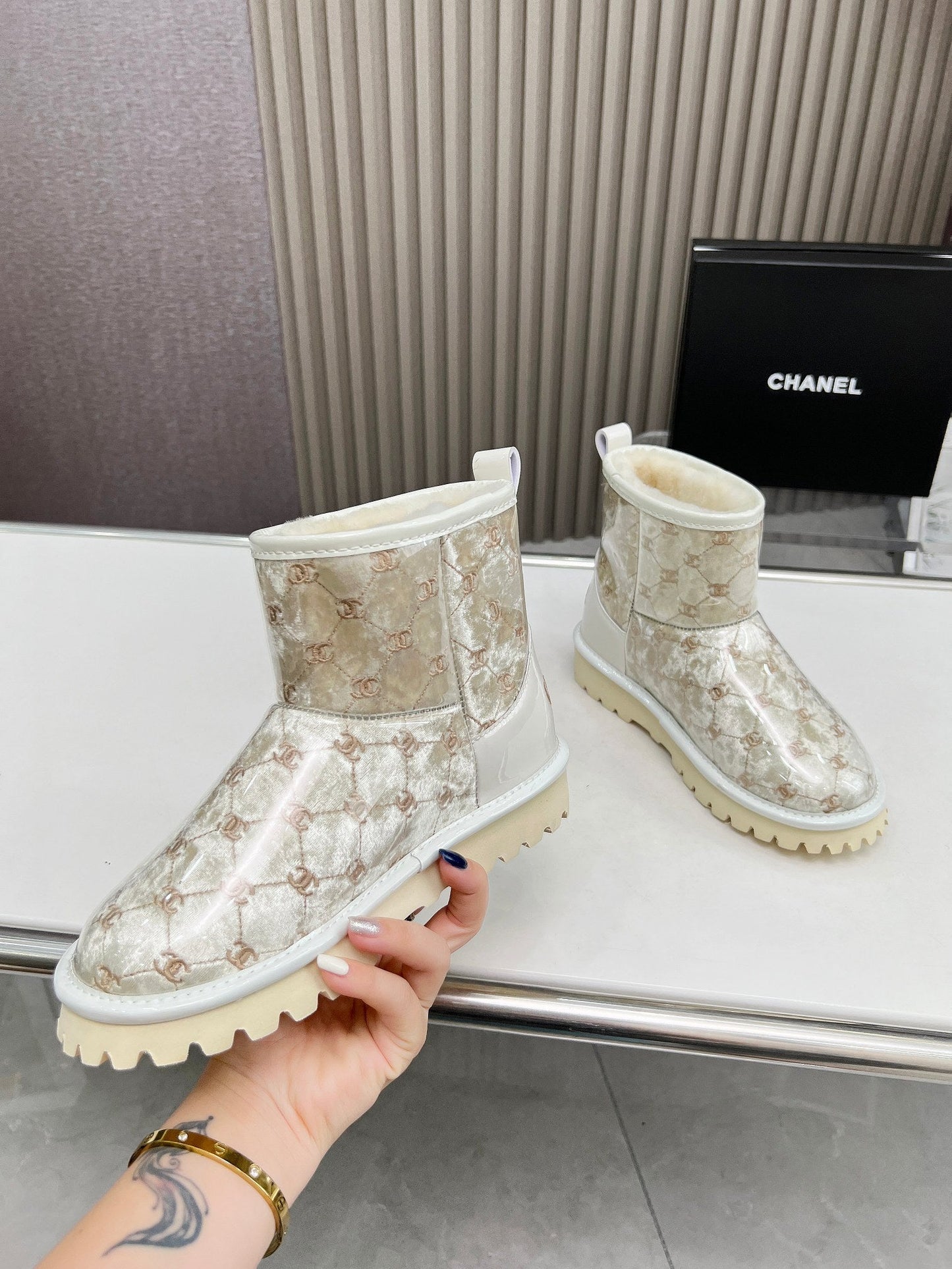 Chanel x UGG Vinyl Boots
