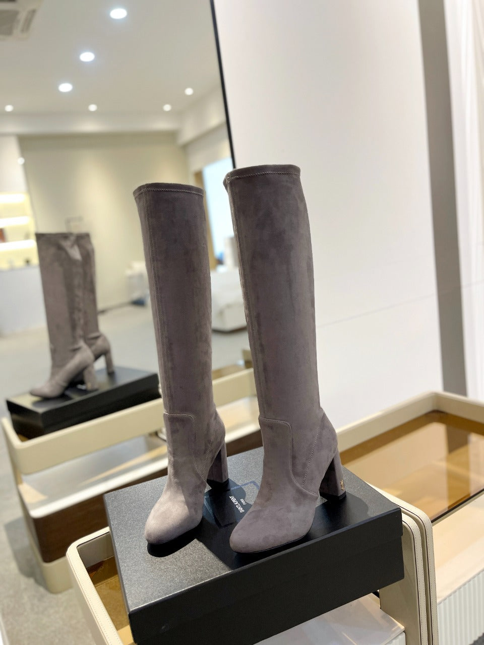 YSL High Suede Heel Boots