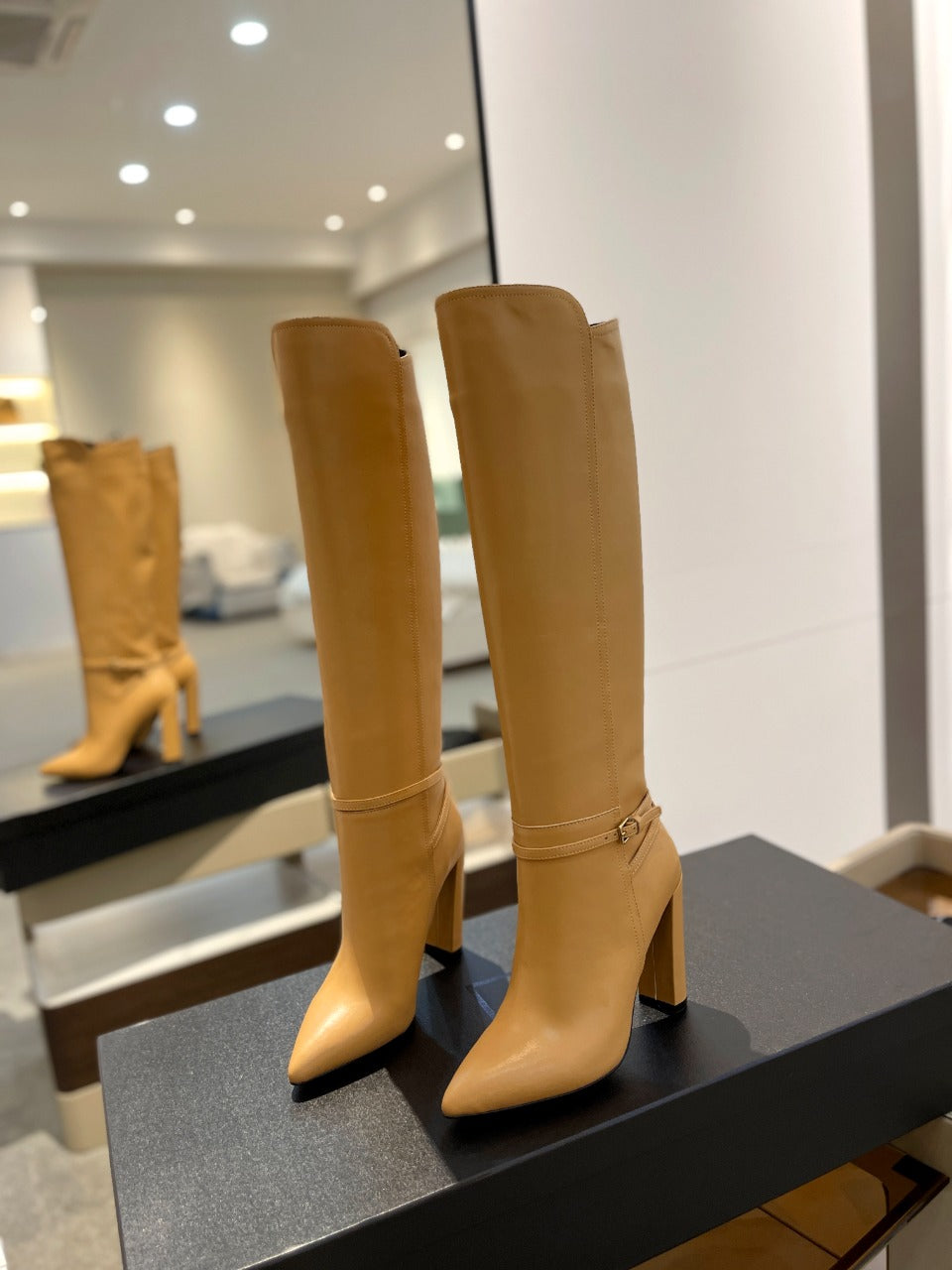 YSL High Leather Heel Boots