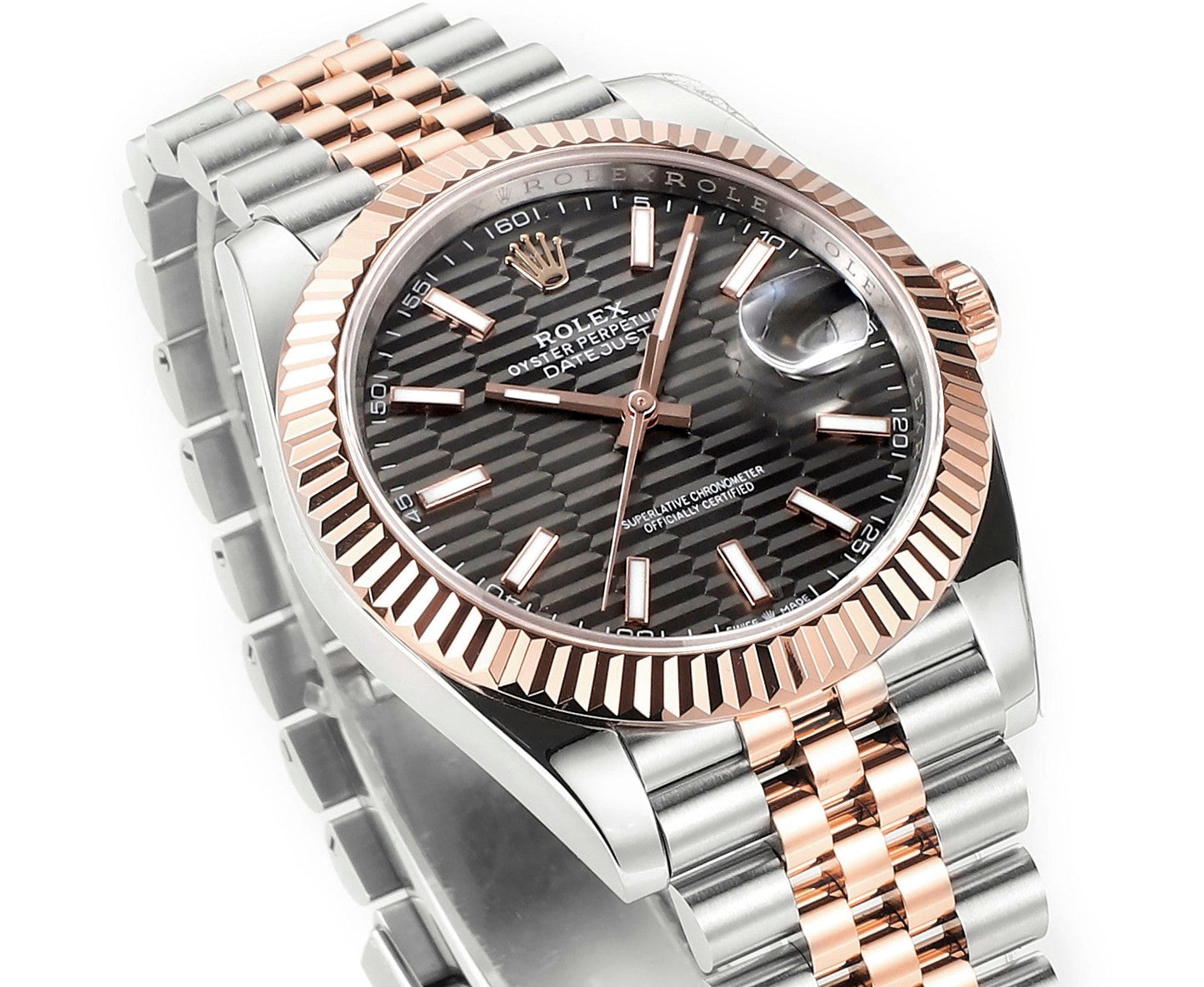 Everose Gold & Steel Jubilee Slate 41MM Watch