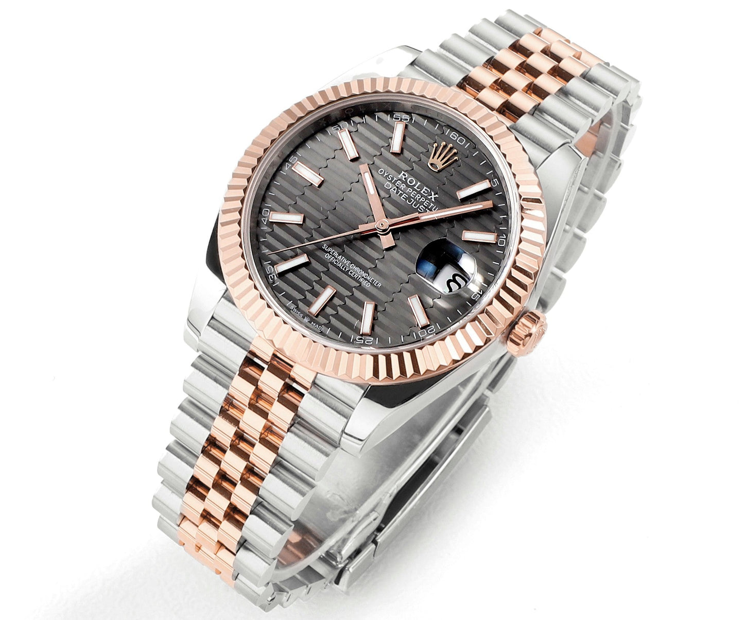 Everose Gold & Steel Jubilee Slate 41MM Watch