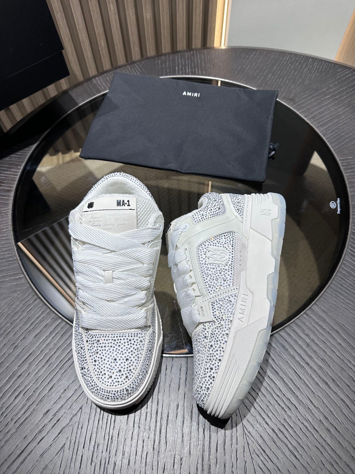 Men's Amiri Premium Leather Platform Mesh Shoes