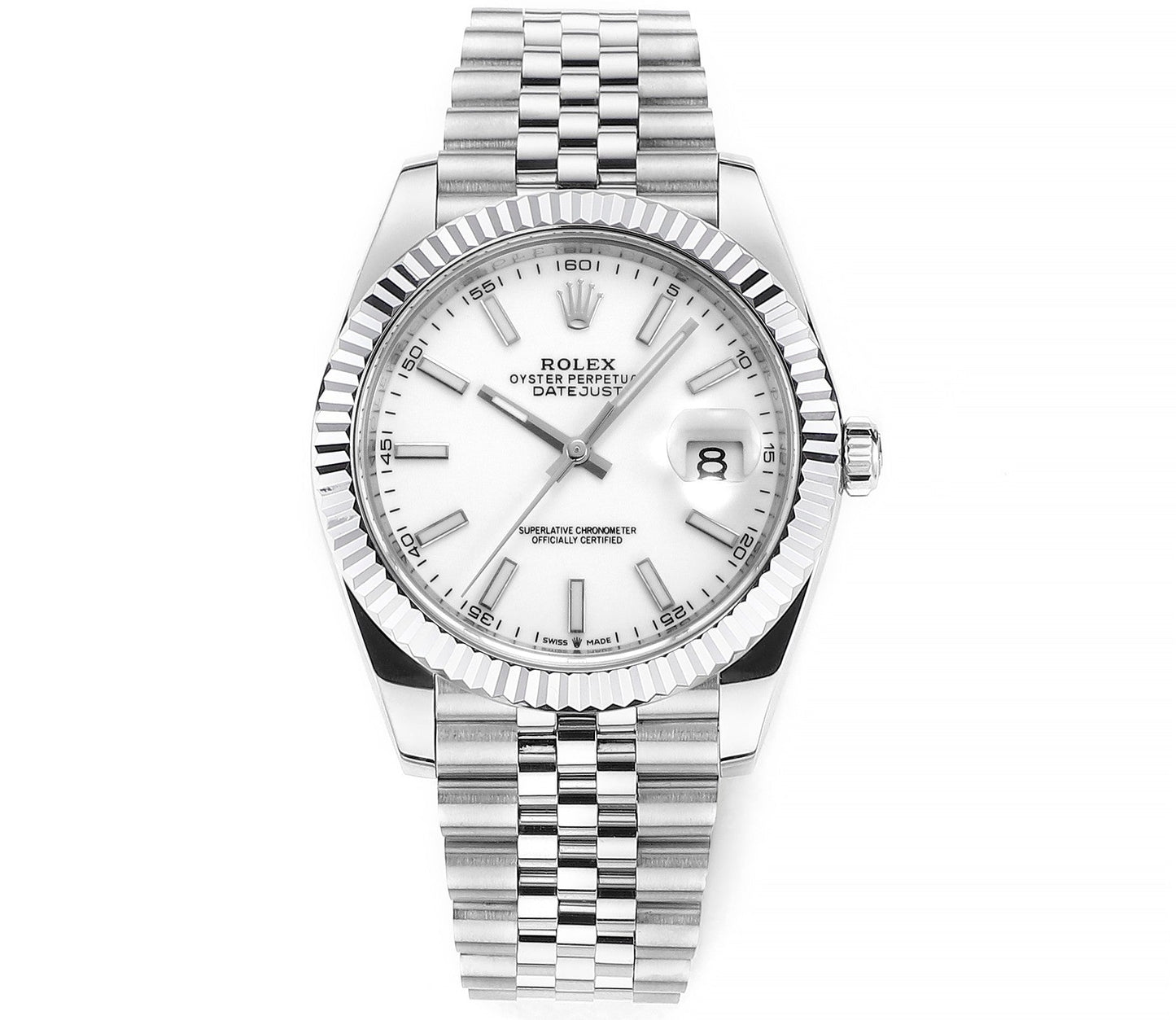 Stainless Steel & White 41MM Watch