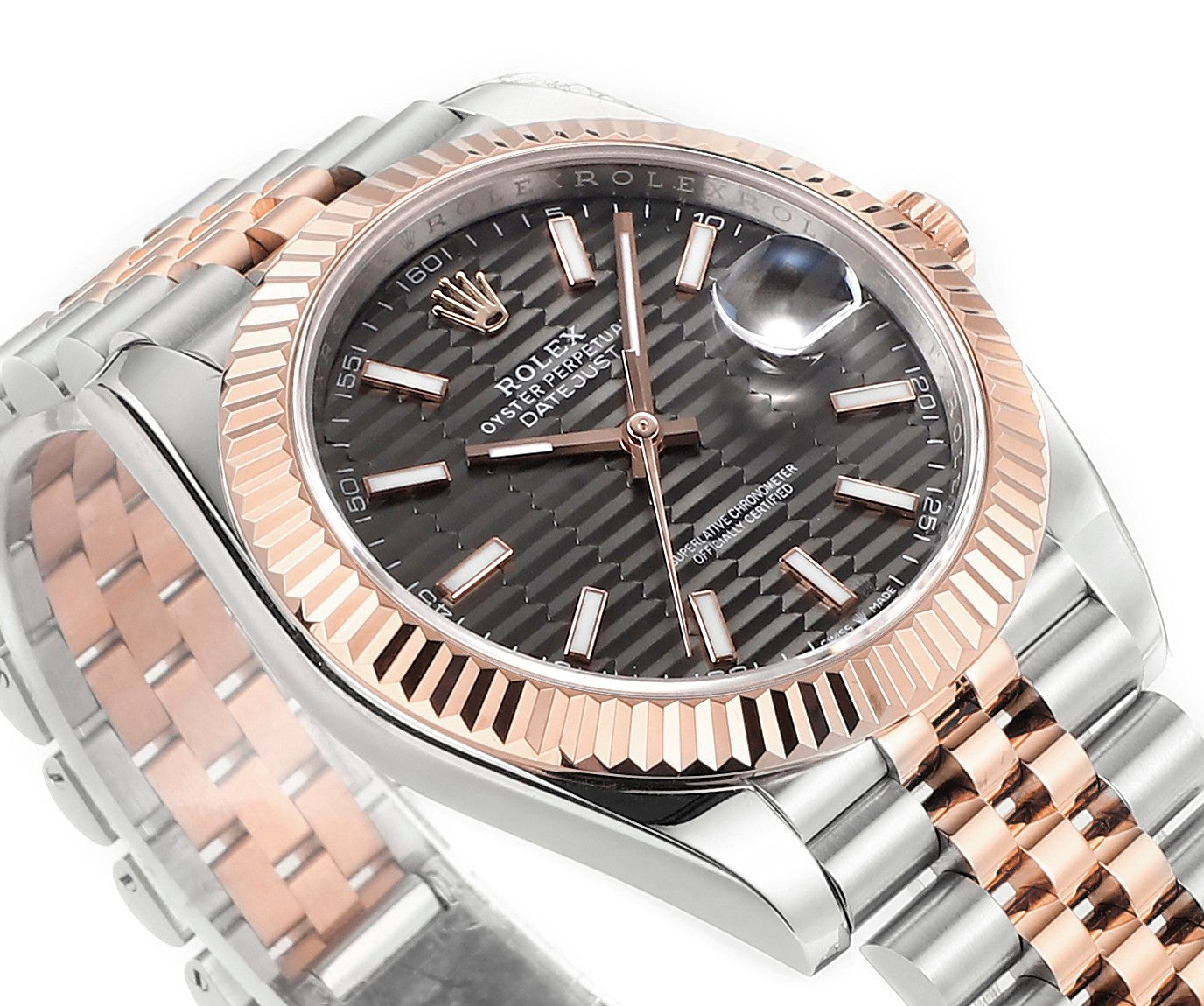 Everose Gold & Steel Jubilee Slate 41MM Watch