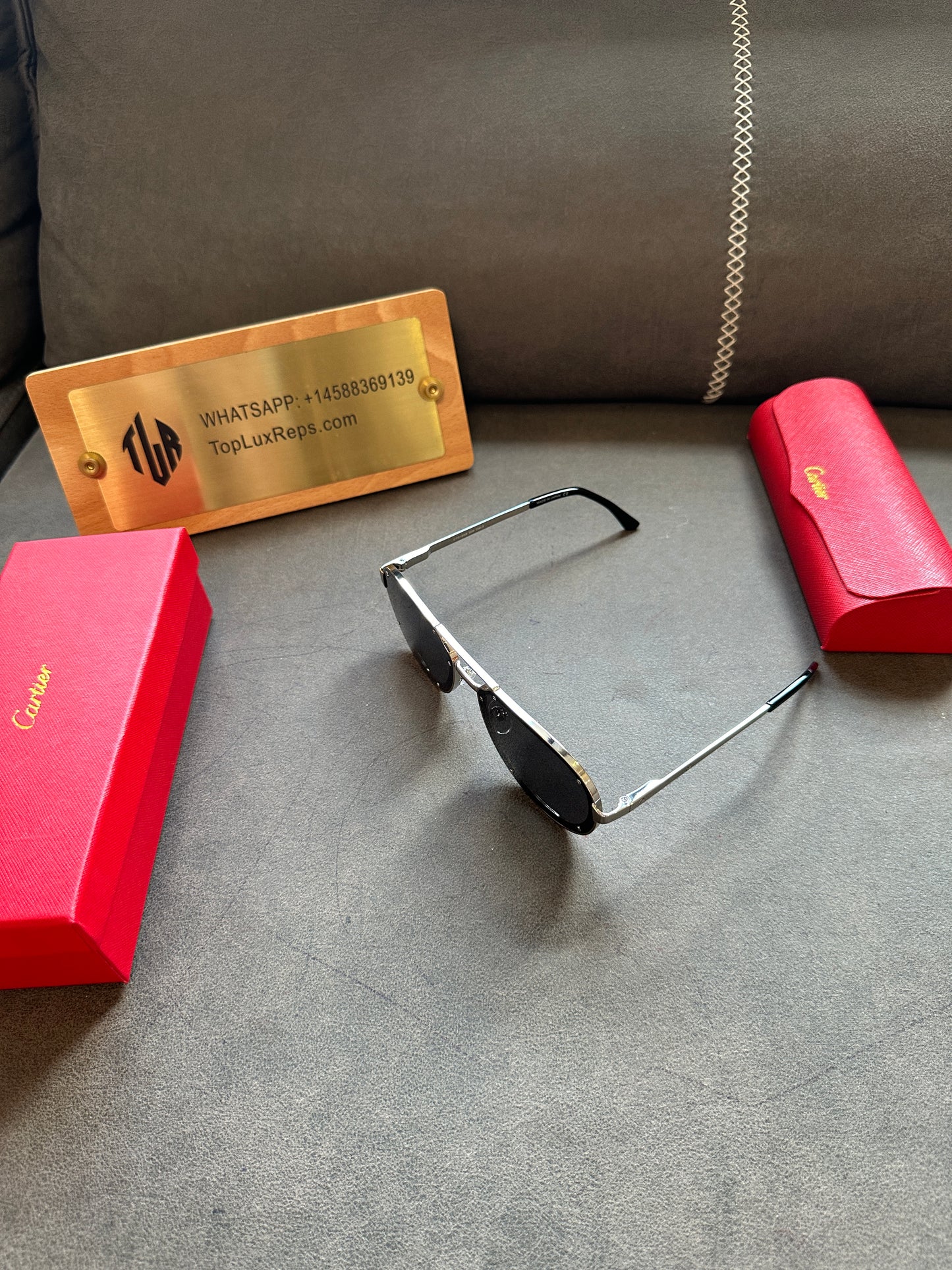 Cartier Full-Rim Metal Aviator Sunglasses