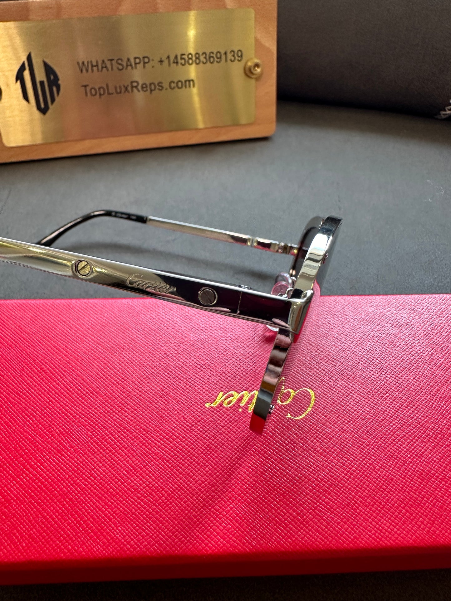 Cartier Full-Rim Metal Aviator Sunglasses