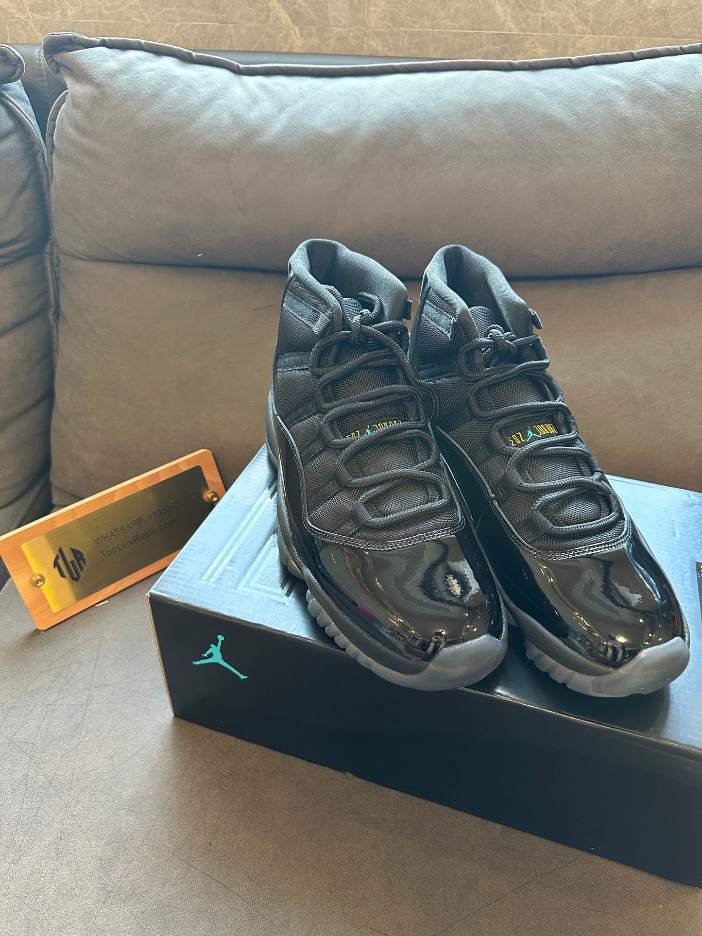 Air Jordan 11 Retro "Cap and Gown" Black Patent Leather Basketball Sneakers