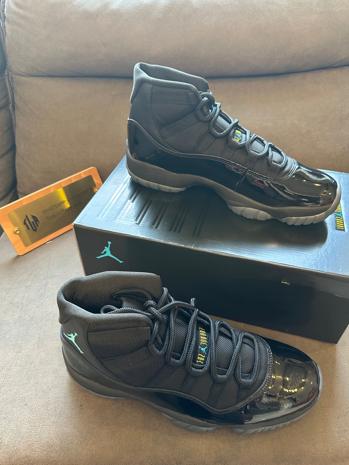 Air Jordan 11 Retro "Cap and Gown" Black Patent Leather Basketball Sneakers