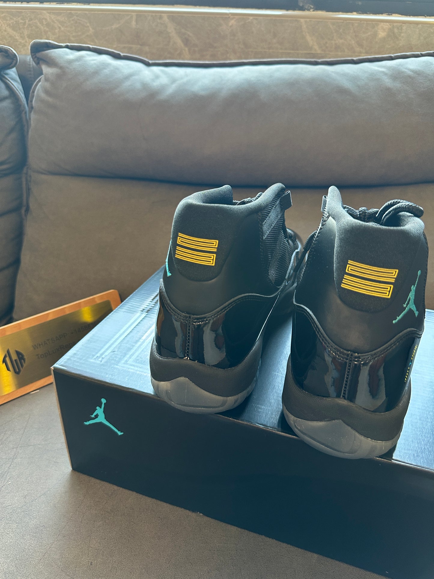 Air Jordan 11 Retro "Cap and Gown" Black Patent Leather Basketball Sneakers