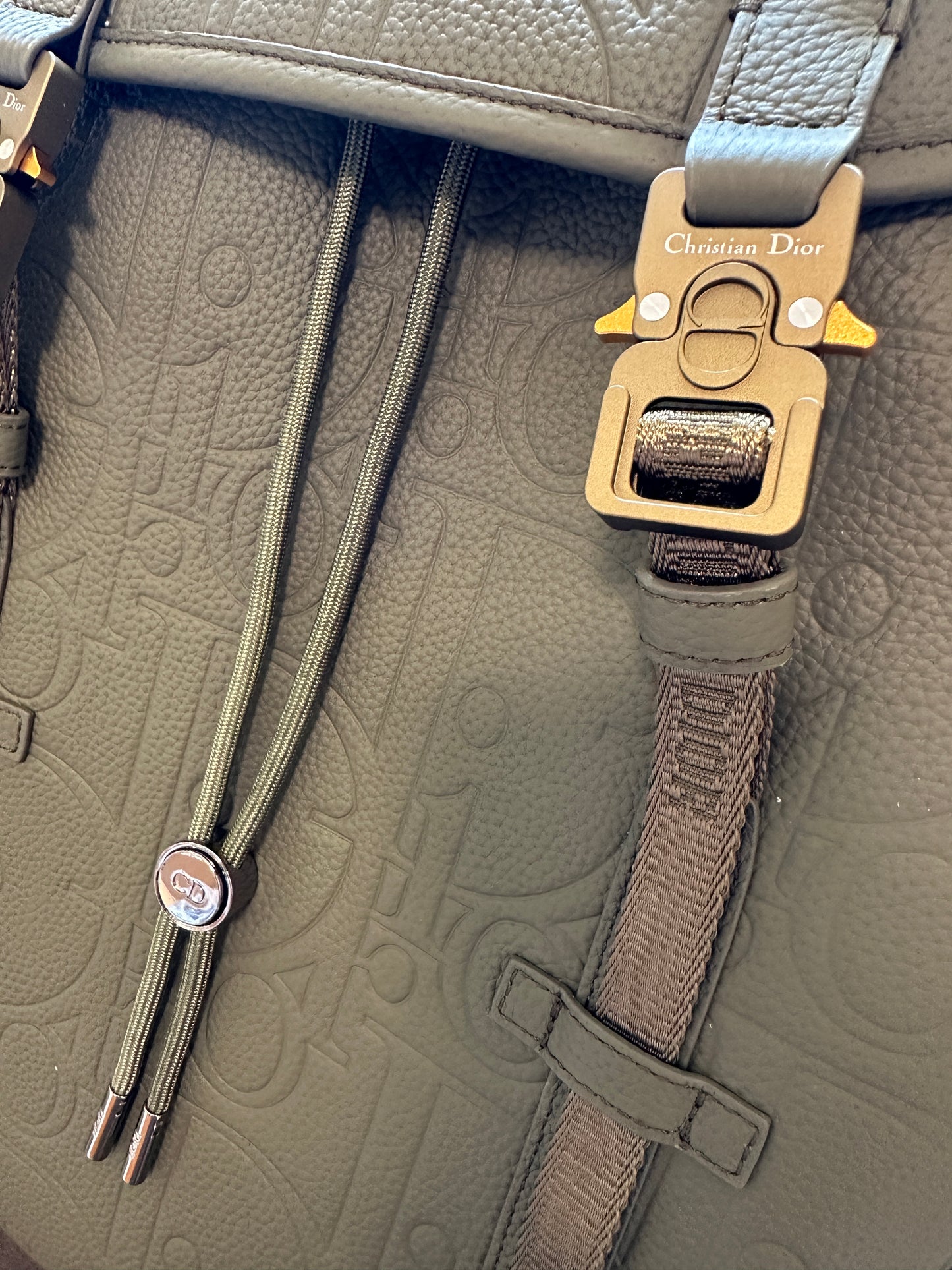 Dior Explorer Backpack in Green Embossed Calfskin