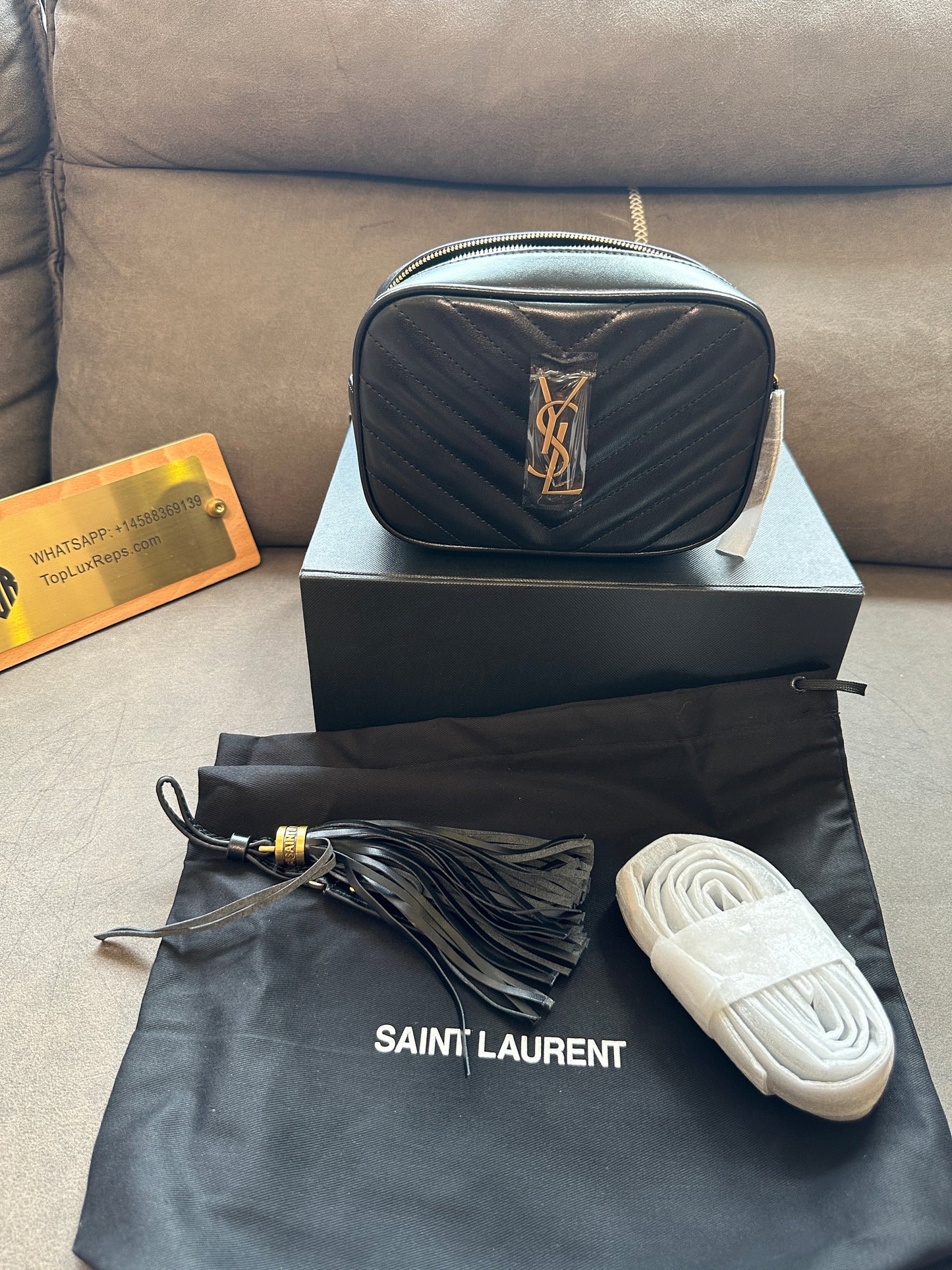 Saint Laurent Lou Camera Bag Black Quilted Leather with Gold Tassel