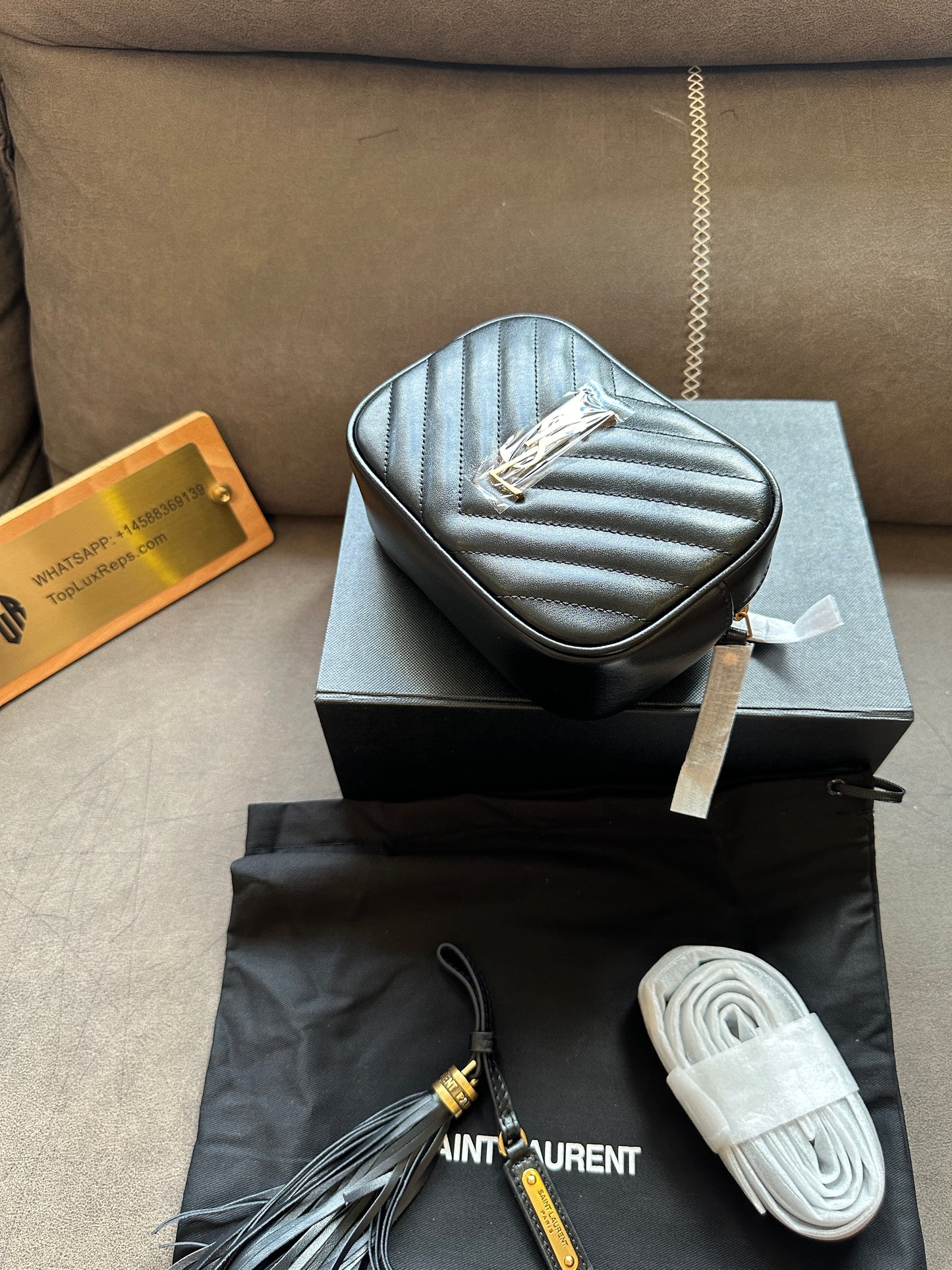 Saint Laurent Lou Camera Bag Black Quilted Leather with Gold Tassel