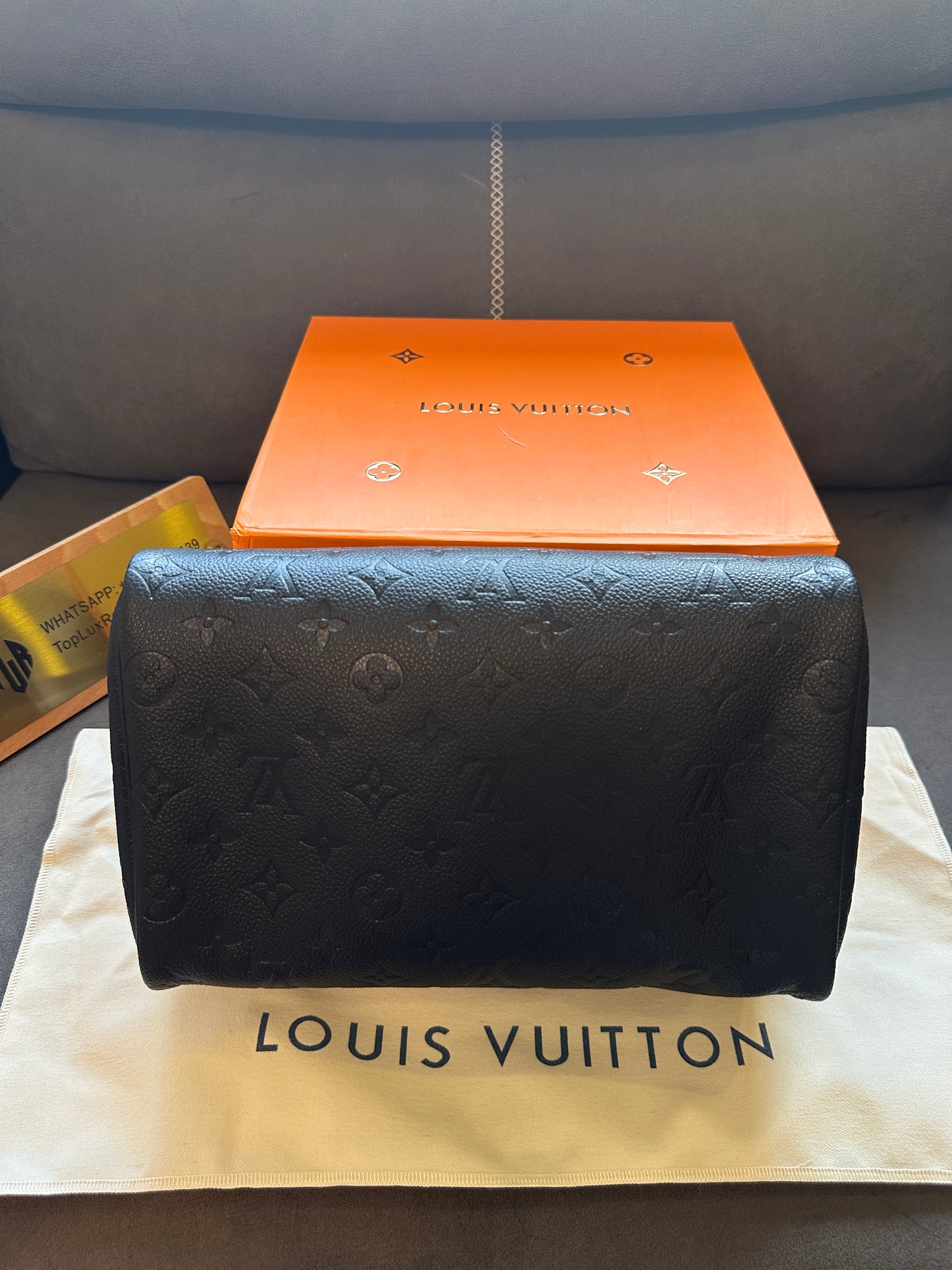 Louis Vuitton Monogram Embossed Black Leather Toiletry Pouch Travel Bag