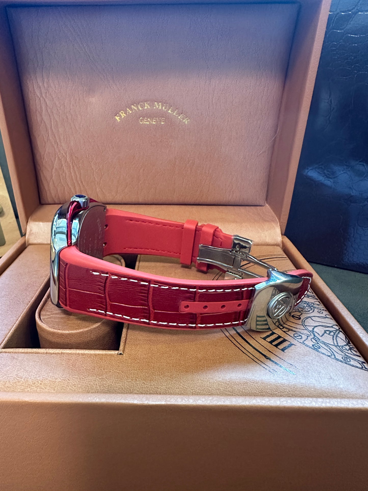 Franck Muller Vanguard Yachting V45 SC DT Red Dial Diamond Markers Men’s Watch