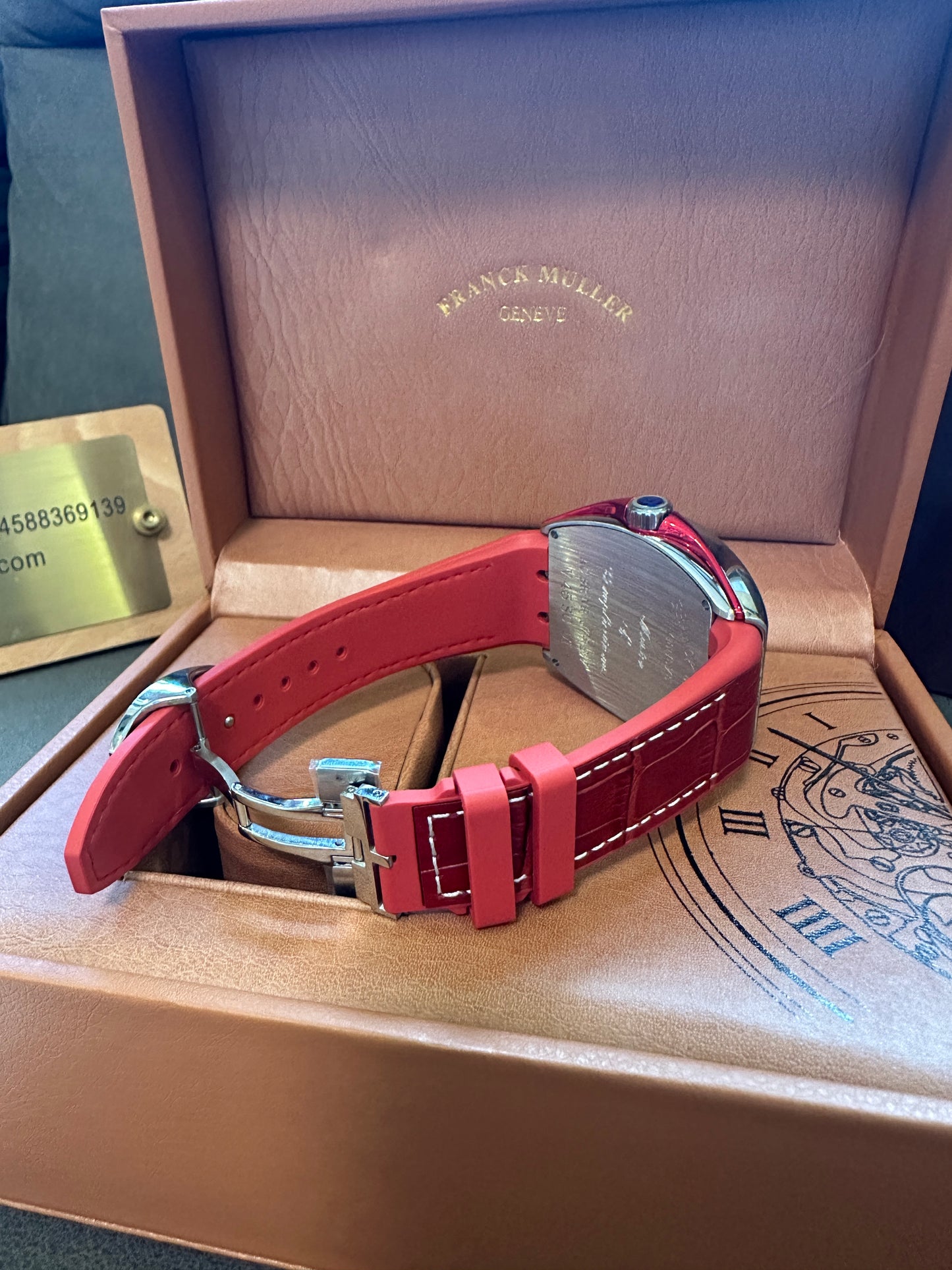 Franck Muller Vanguard Yachting V45 SC DT Red Dial Diamond Markers Men’s Watch