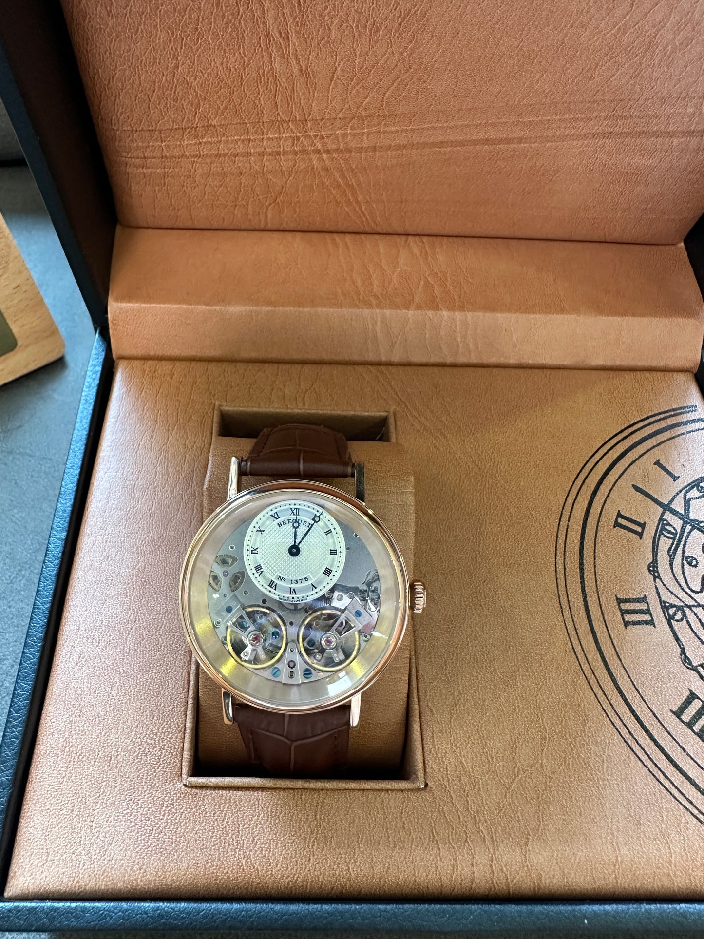 Breguet Tradition 7057 Rose Gold Brown Alligator Leather Strap Men’s Watch