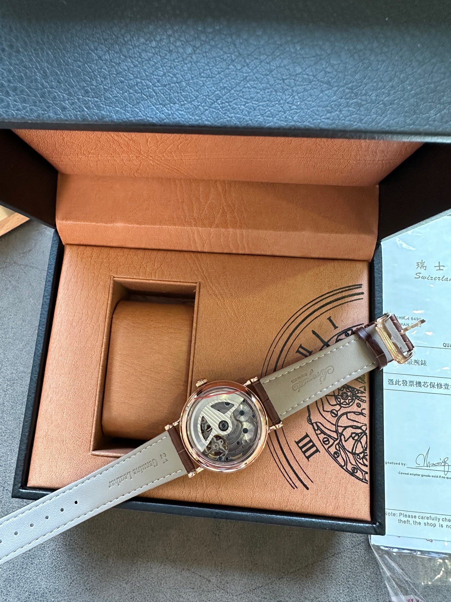 Breguet Tradition 7057 Rose Gold Brown Alligator Leather Strap Men’s Watch