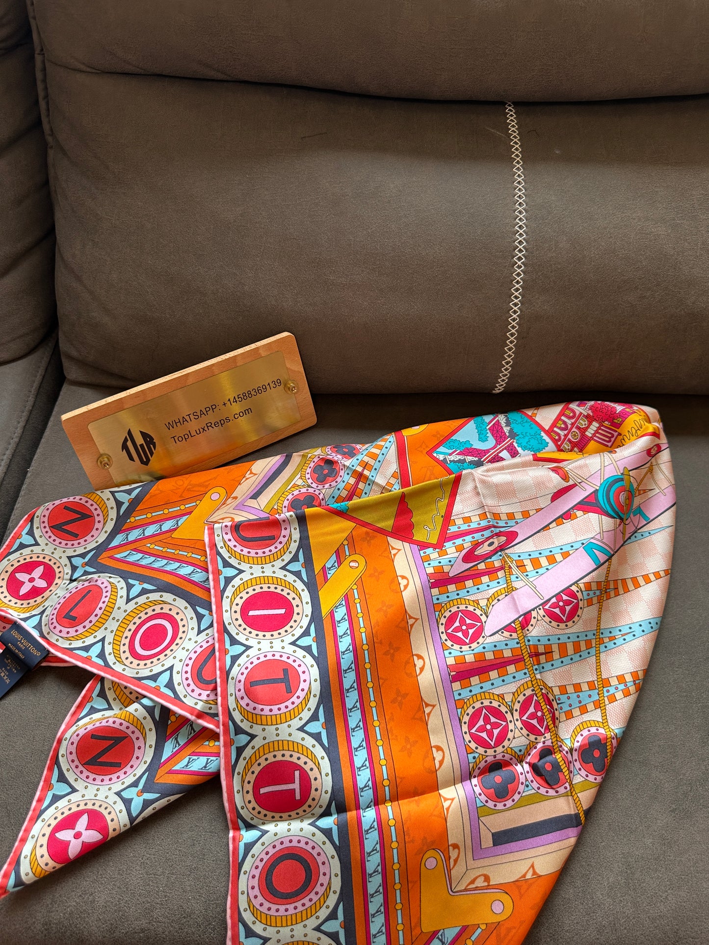 Louis Vuitton Colorful Printed Silk Square Scarf
