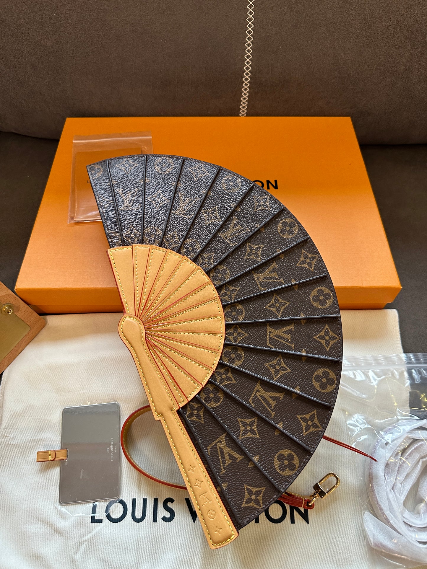 Louis Vuitton Monogram Canvas Fan Bag with Leather Handle