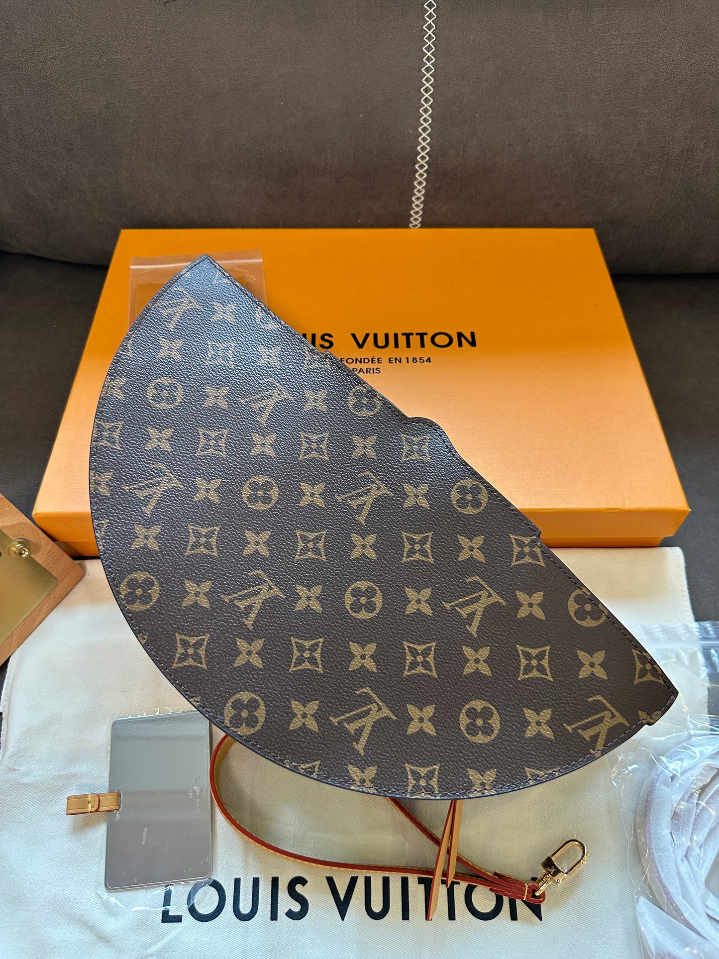 Louis Vuitton Monogram Canvas Fan Bag with Leather Handle