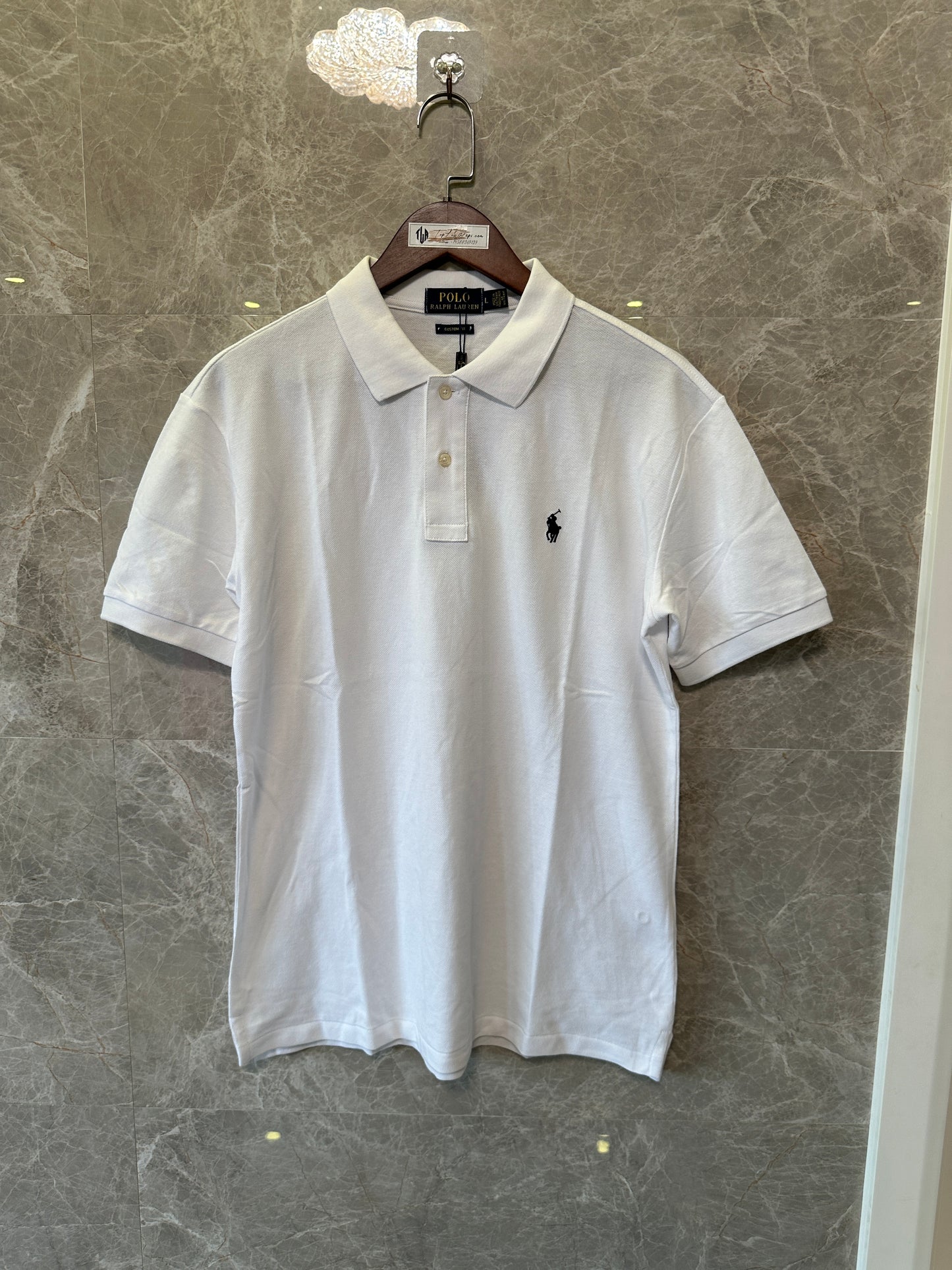 Polo Ralph Lauren Classic Cotton Polo Shirt White with Black Pony Logo