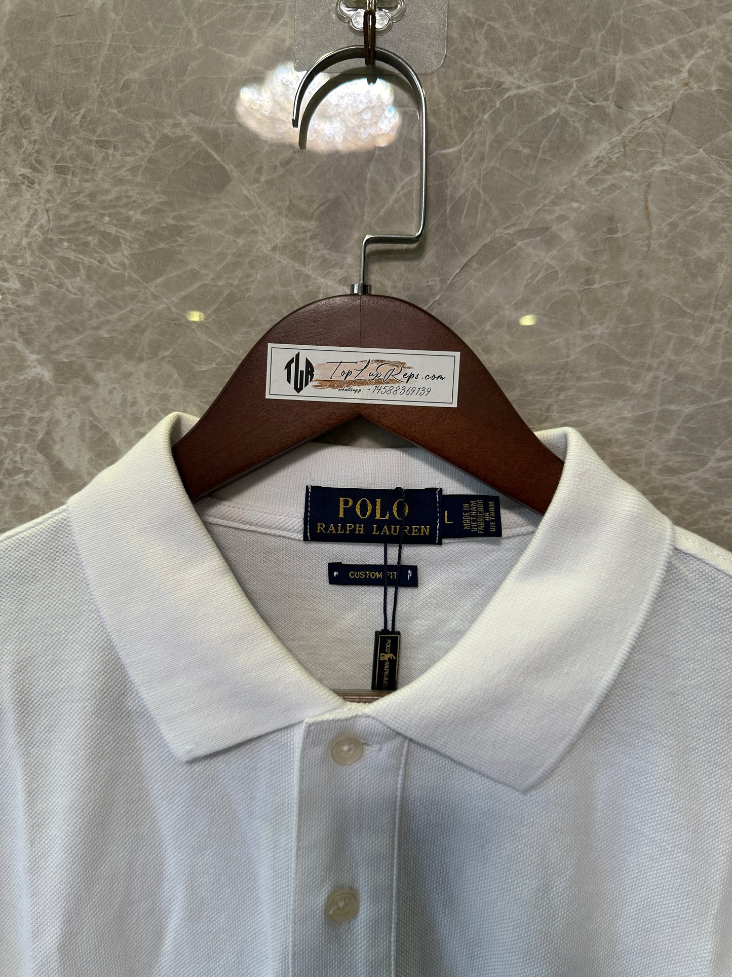 Polo Ralph Lauren Classic Cotton Polo Shirt White with Black Pony Logo