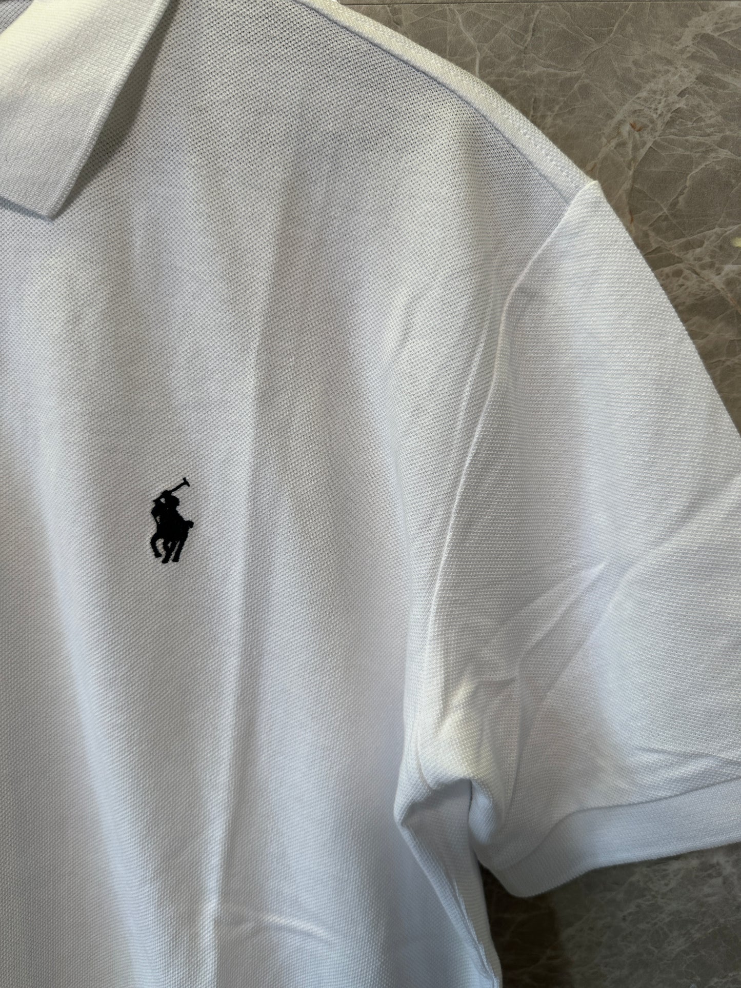 Polo Ralph Lauren Classic Cotton Polo Shirt White with Black Pony Logo