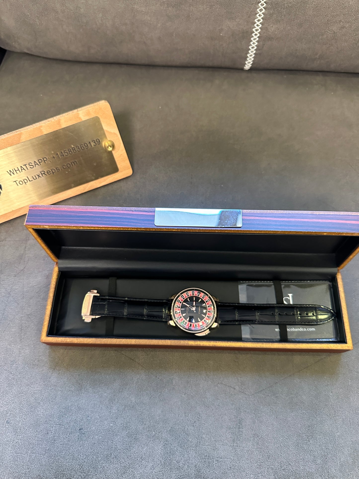 Jacob & Co. Casino Tourbillon Rose Gold Black Dial Automatic Watch