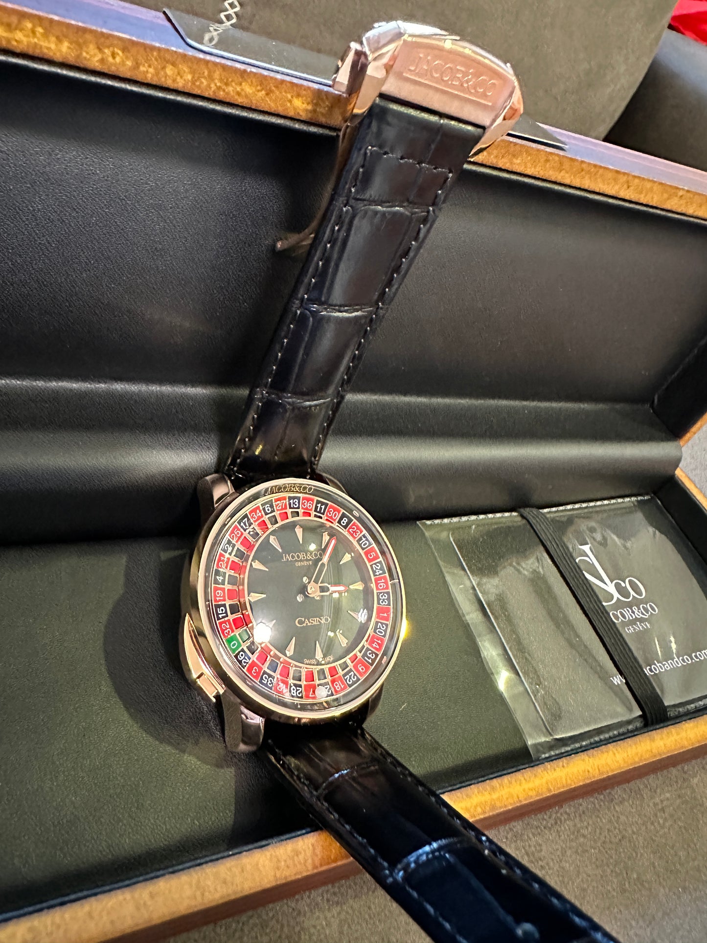 Jacob & Co. Casino Tourbillon Rose Gold Black Dial Automatic Watch