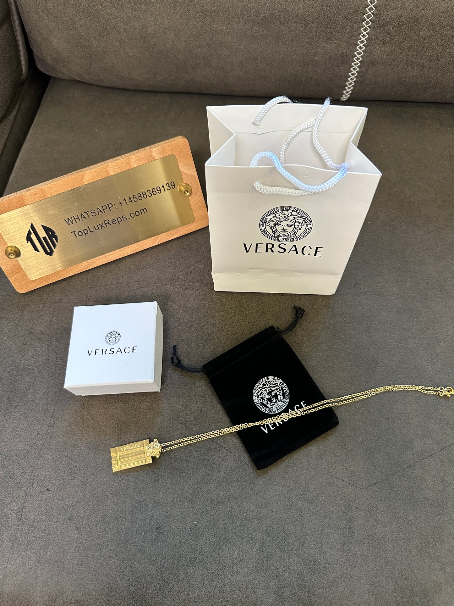 Versace Medusa Gold-Tone Pendant Necklace