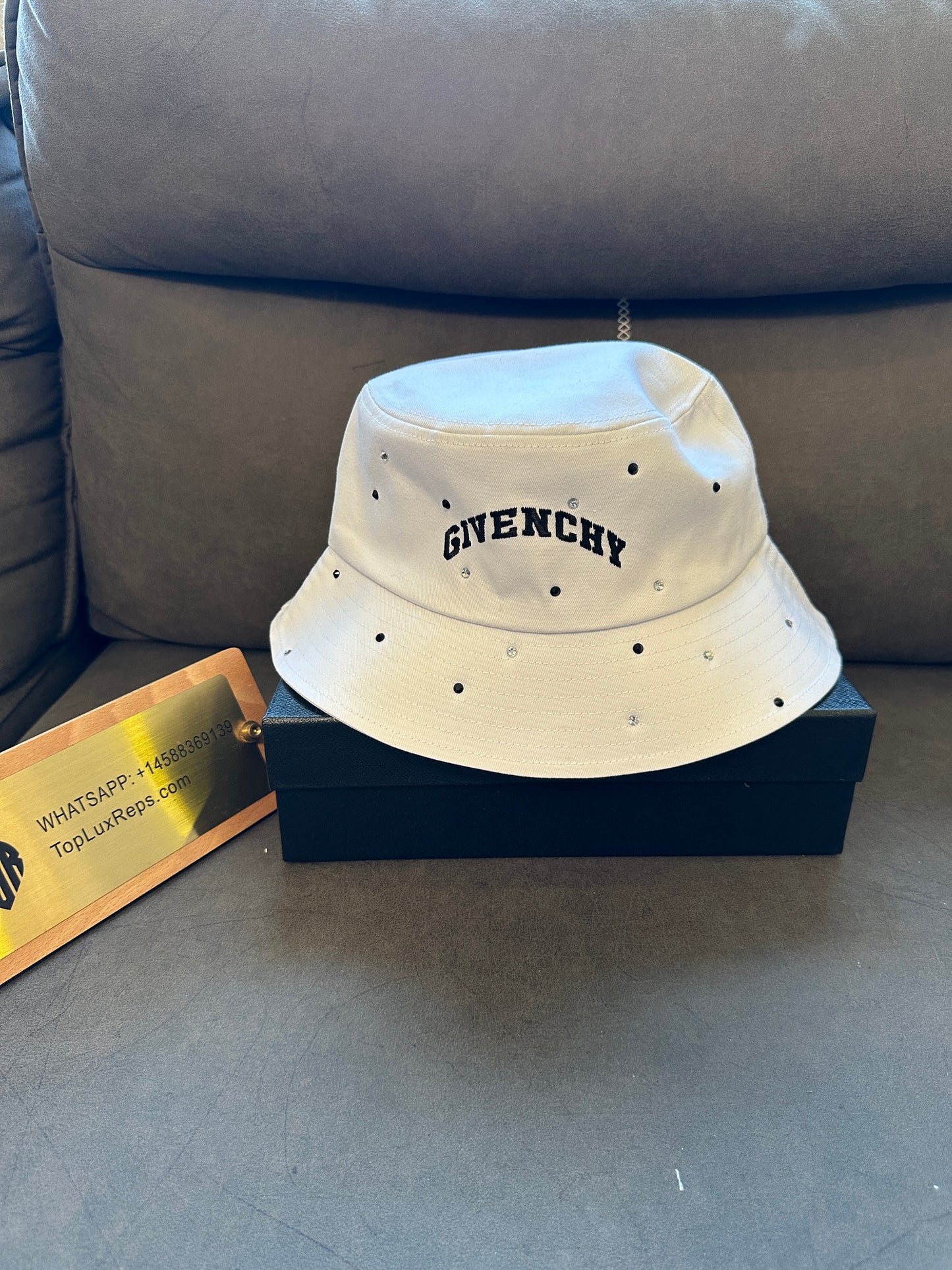 Givenchy White Bucket Hat with Embroidered Logo