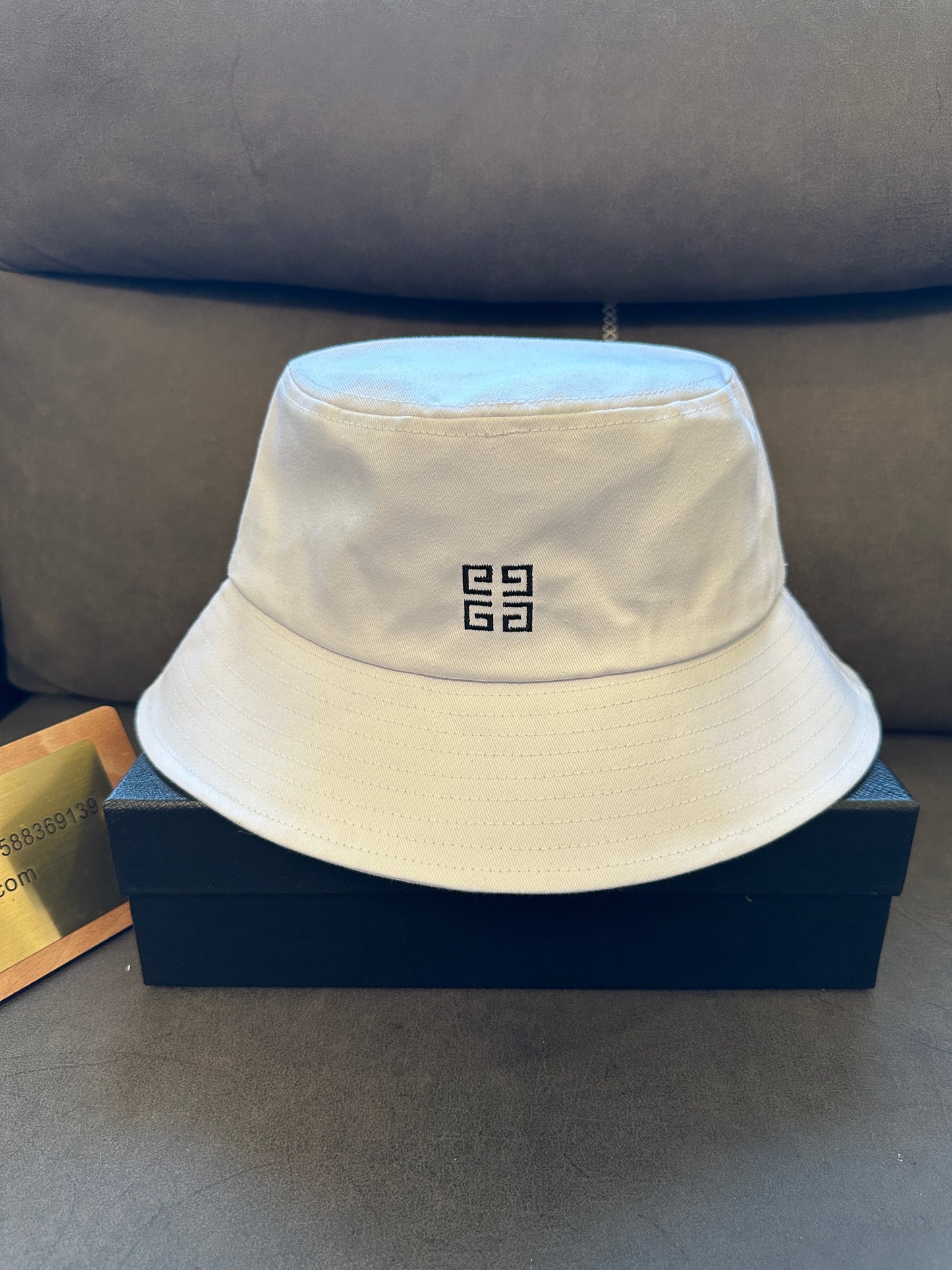 Givenchy White Bucket Hat with Embroidered Logo