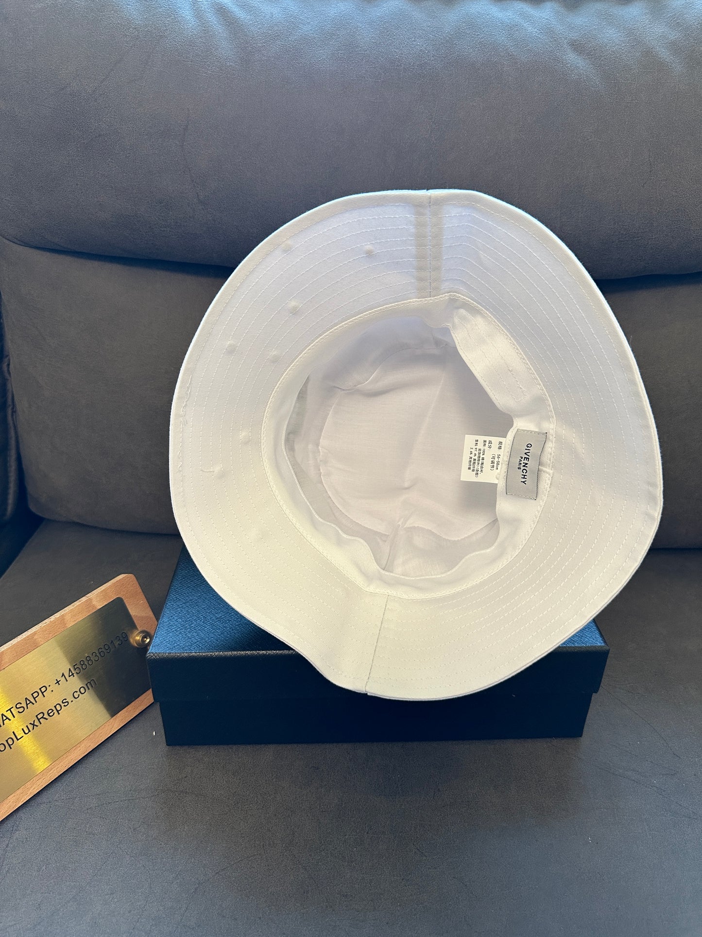 Givenchy White Bucket Hat with Embroidered Logo