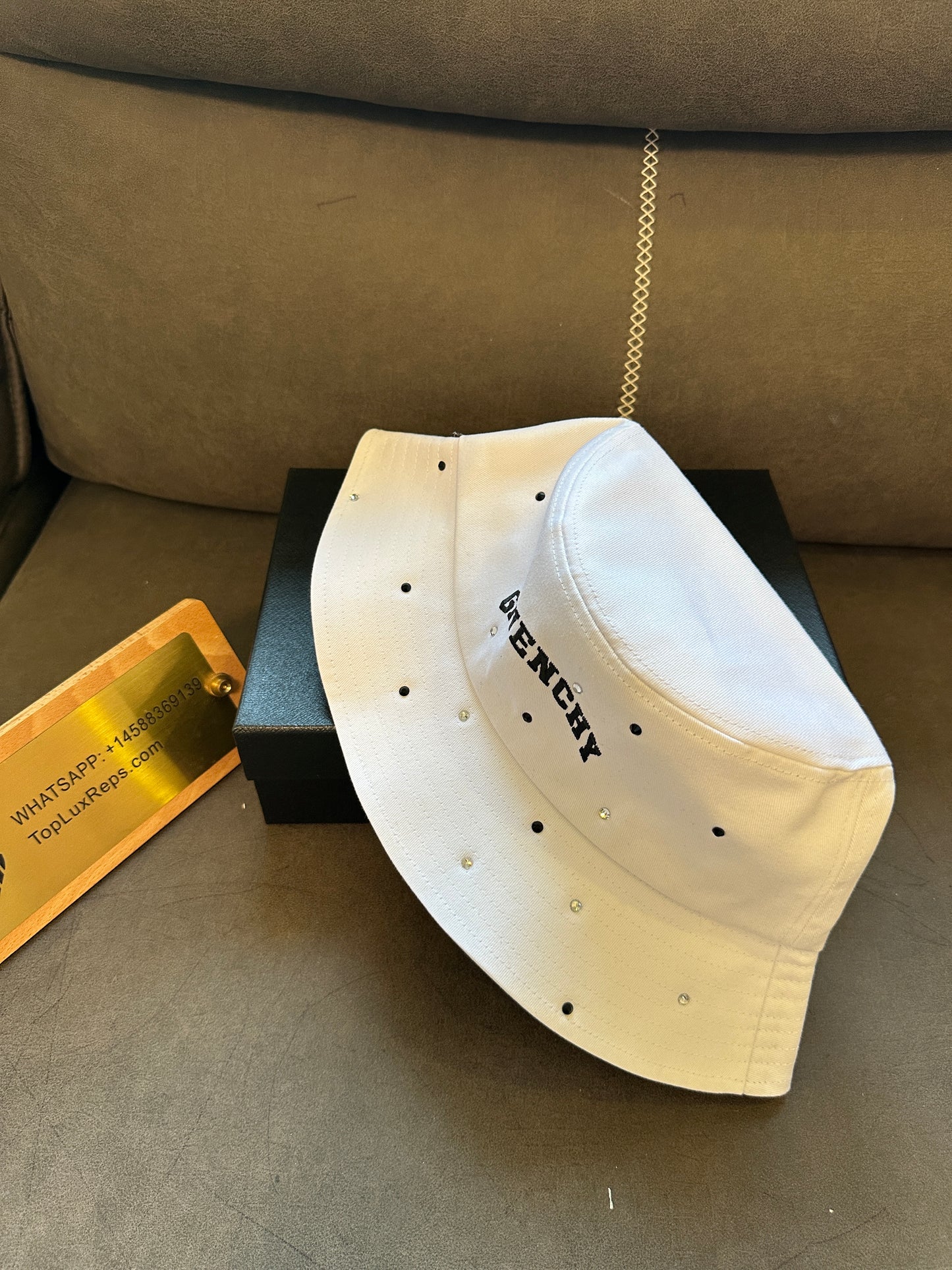 Givenchy White Bucket Hat with Embroidered Logo