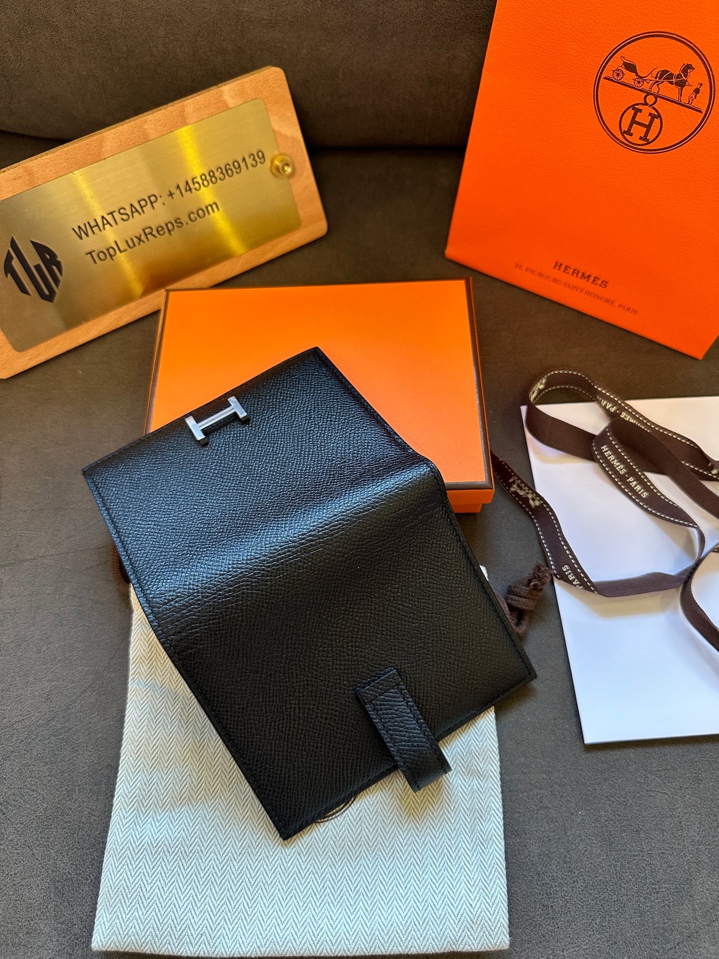 Hermès H Wallet in Black Epsom Leather with Palladium Hardware